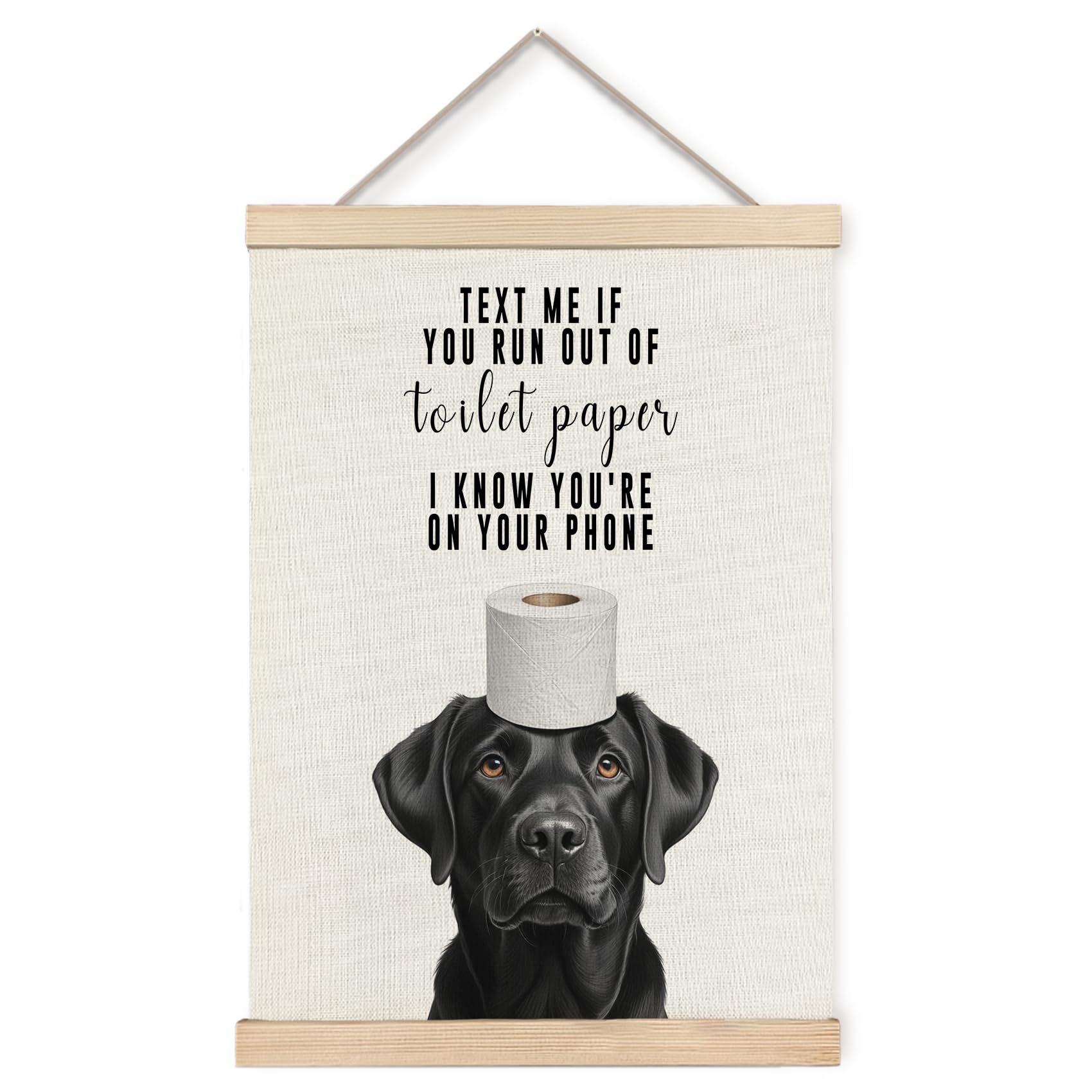 Foritho Funny Black Labrador Retriever Bathroom Poster Wall Art Framed, Dog Bathroom Decor, Black Lab Gifts For Women Men, Humor