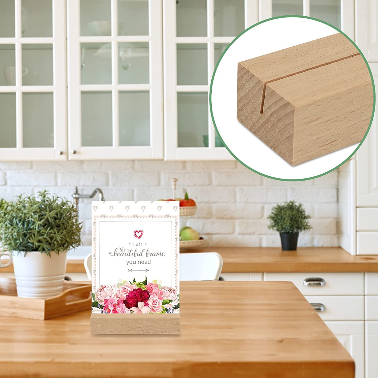 Tinsky 12 Pack Wood Place Card Holders Wooden Stands For Acrylic Signs Table Number Stands Picture Holders For Wedding Dinner Ho