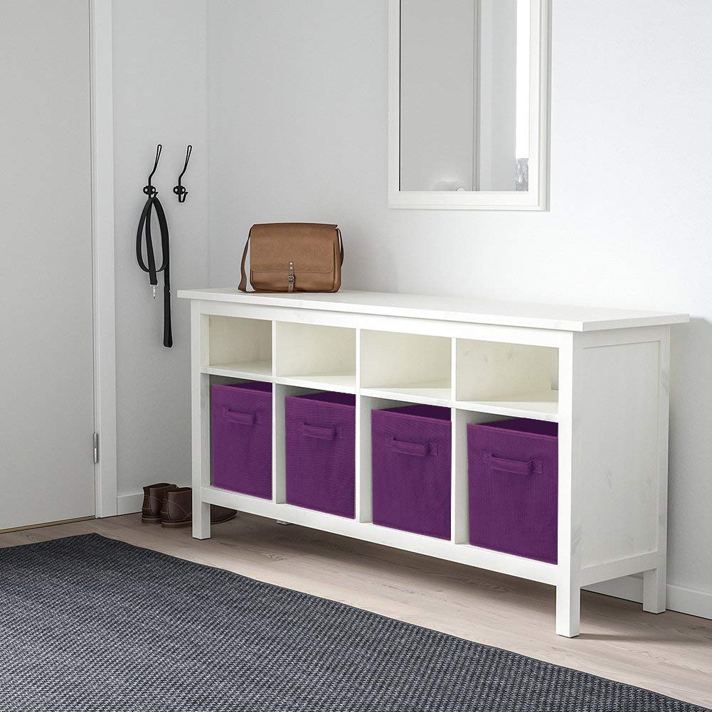 ShellKingdom Storage Bins  Foldable Fabric Storage Cubes And Cloth Storage Organizer Drawer For Closet And Toys Storage 2 Pack(Purple)