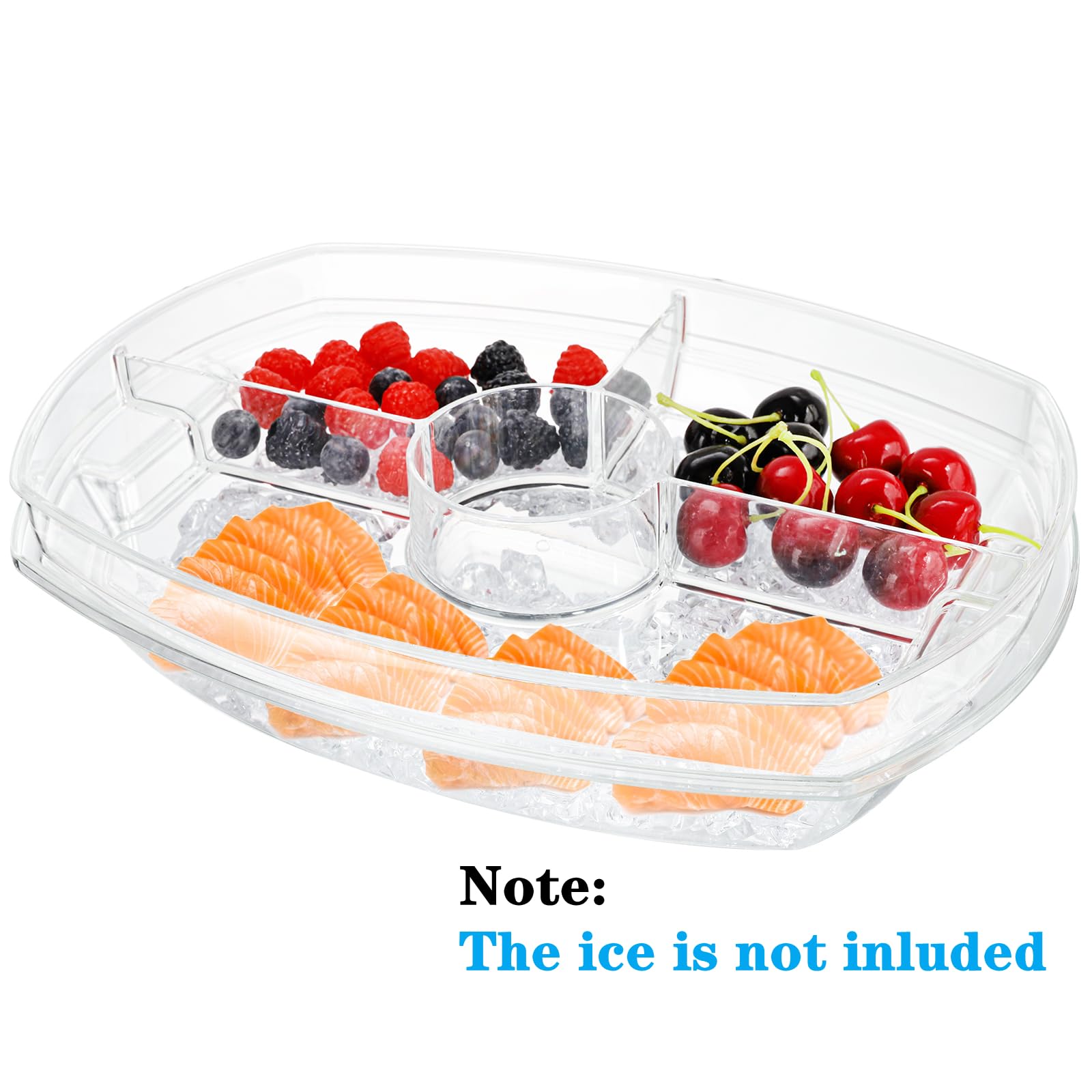 Deayou Ice Serving Tray With Lid For Party Food, Serving Platter Dish For Appetizers, Fruits, Vegetables, Salads, Picnic, Snack