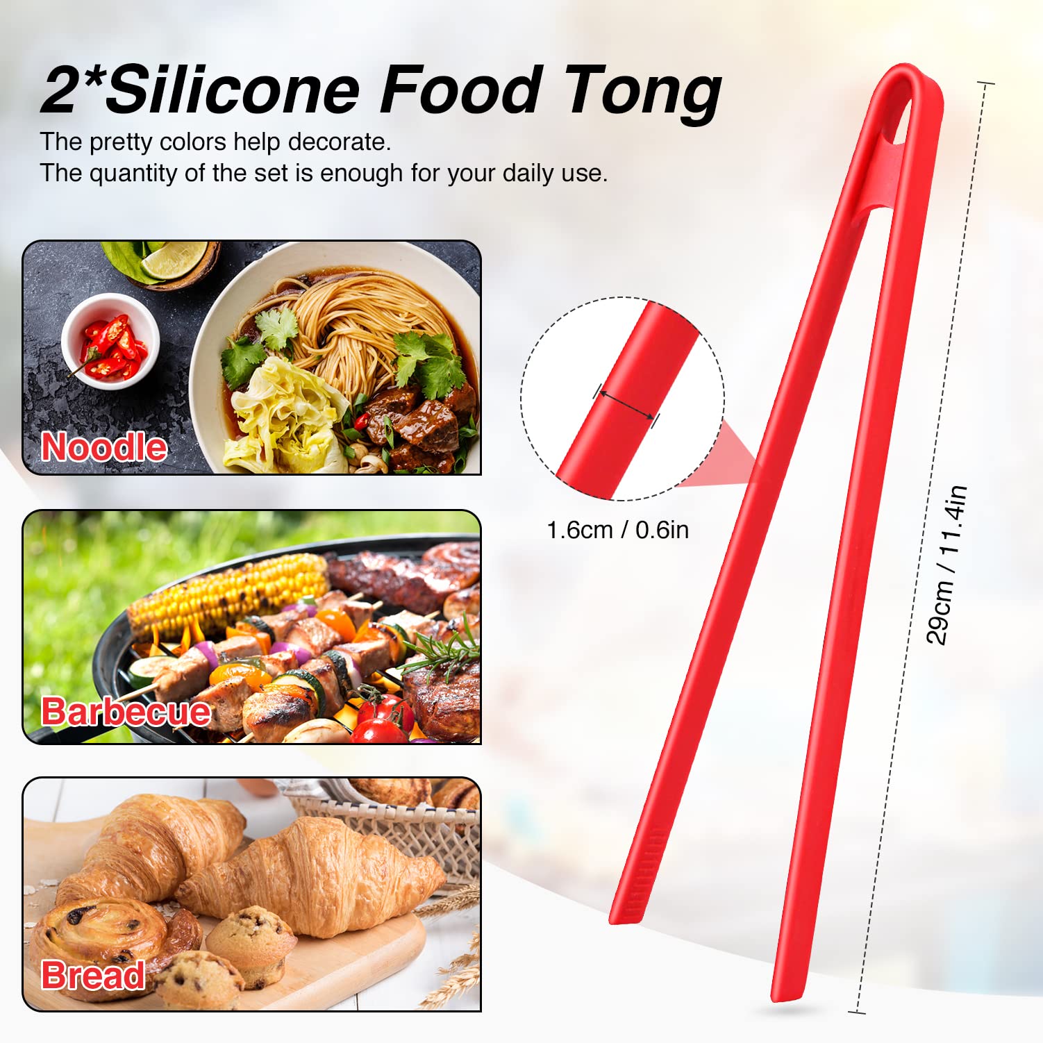 2 Pieces Silicone Trivet Tongs 11.8 Inch For Cooking Silicone Tongs Non-Stick Silicone Food Tongs Kitchen Utensils Heat Resistan
