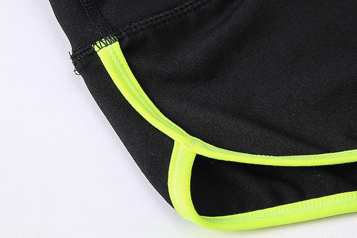 Kipro Casual Comfy Cotton Shorts Blackfluorescent Green, X-Small