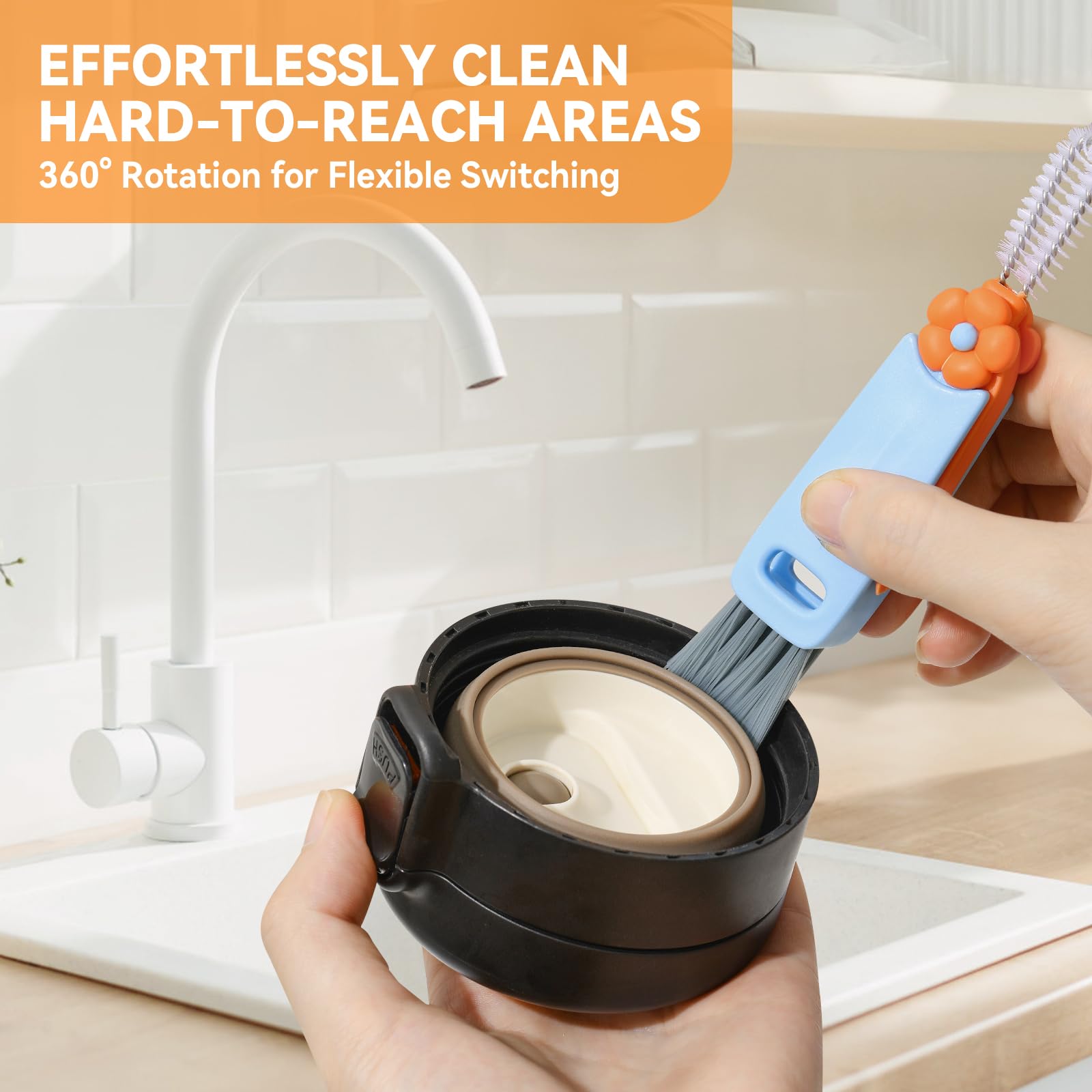 3 In 1 Cup Lid Gap Cleaning Brush Set, Multifunctional Bottle Cleaning Brush, Cup Lid Gap Cleaner, Home Kitchen Crevice Cleaning