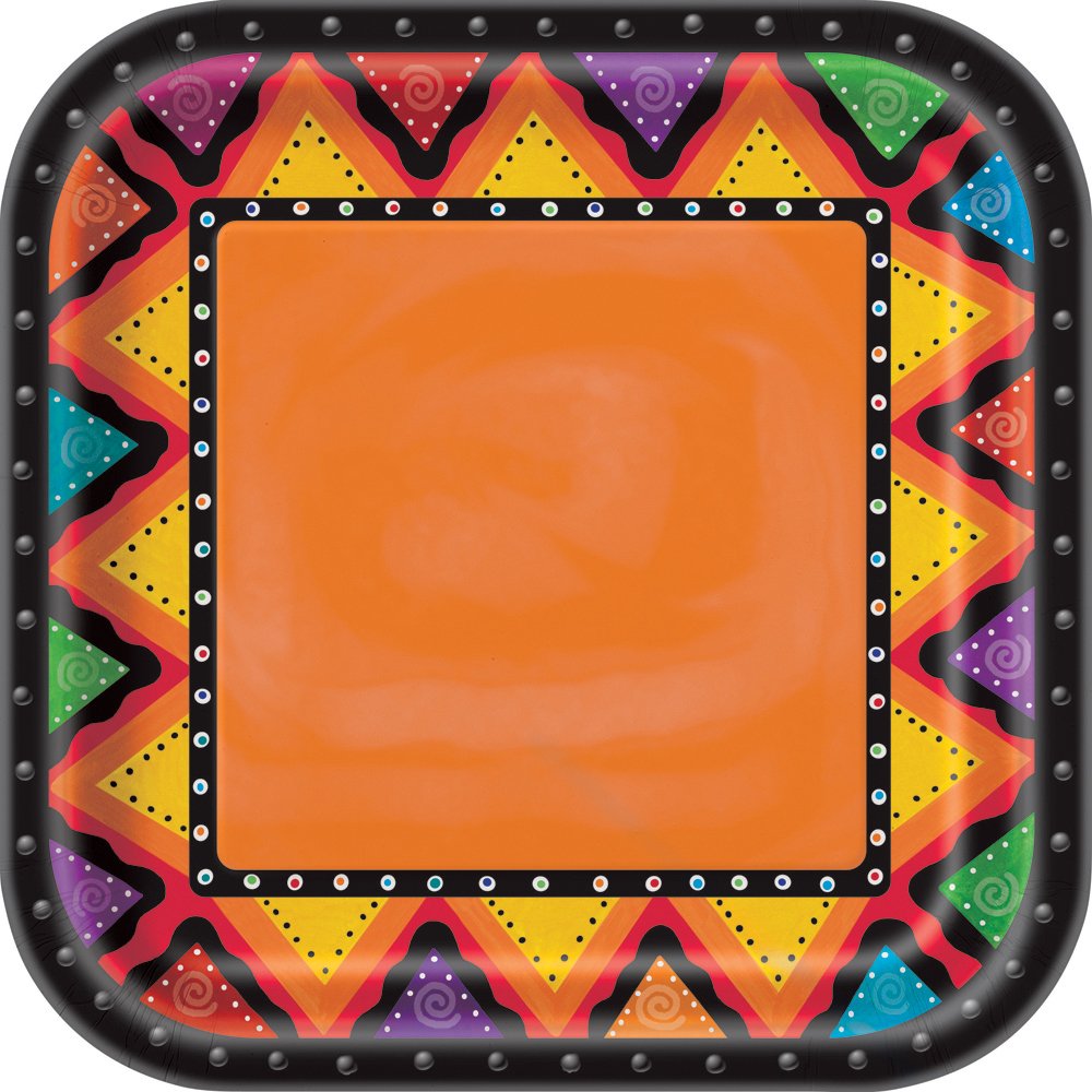 Square Fiesta Dinner Plates, 8Ct