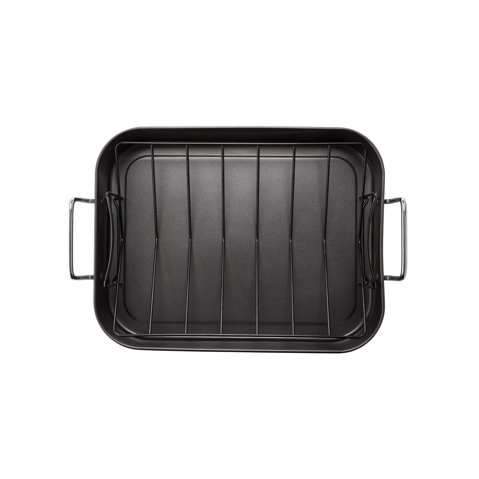 Chicago Metallic Non-Stick Roasting Pan, 12-Inch-By-16-Inch, Gray
