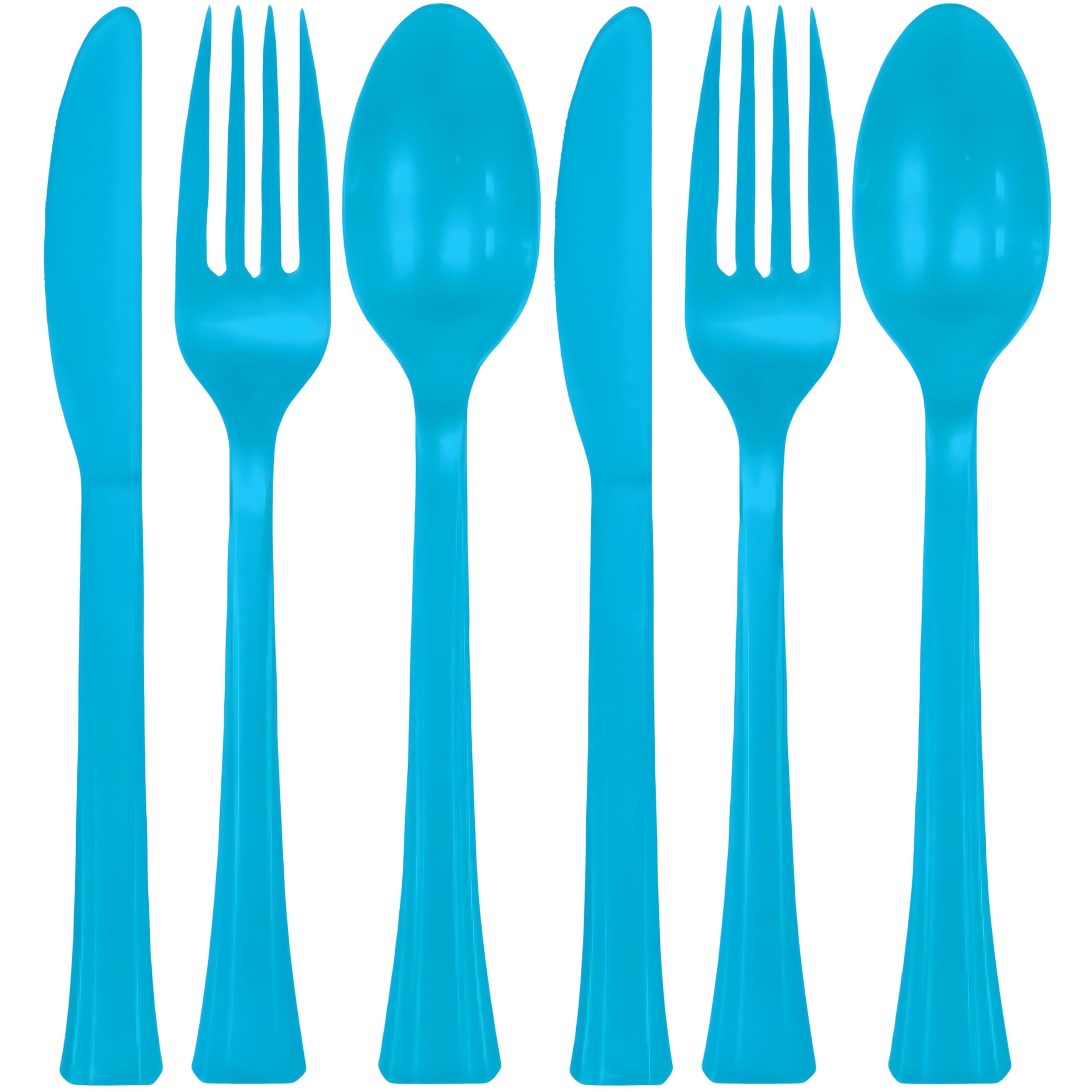 Caribbean Colored Assorted Plastic Cutlery Set - 24Ct - Perfect For Parties And Events