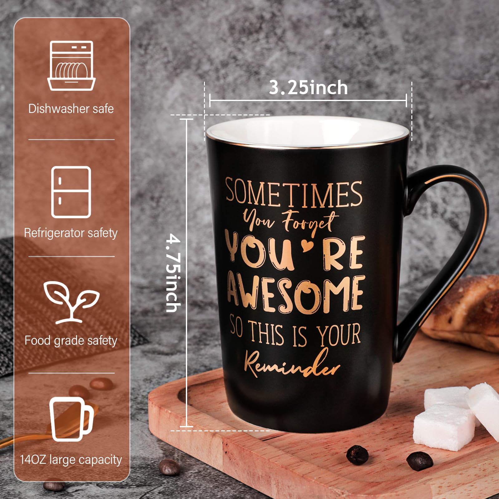 Best Nanny Gifts for Mothers Day, 14oz Pink Marble Ceramic Coffee Mug with Gold Print, Presents for Grandma from Grandkids, Moth