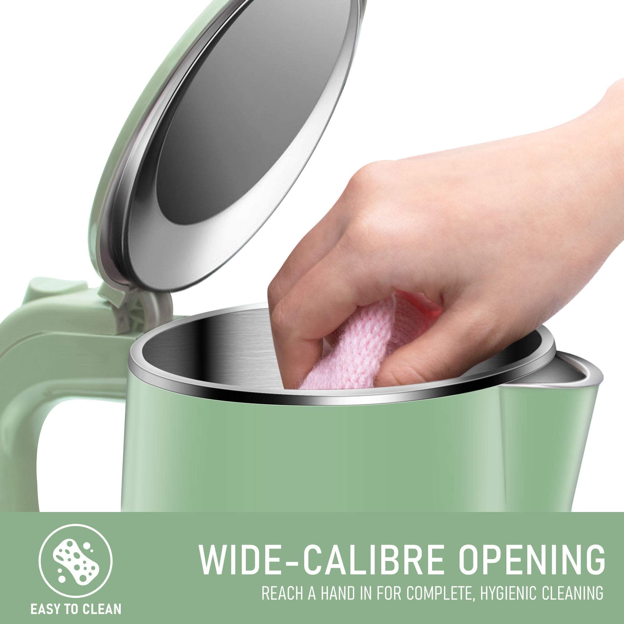 Cooktron 1.7L Electric Kettle Quiet, Double Wall Hot Water Boiler Bpa-Free, Quiet Boil And Cool Touch Tea Kettle, Cordless With