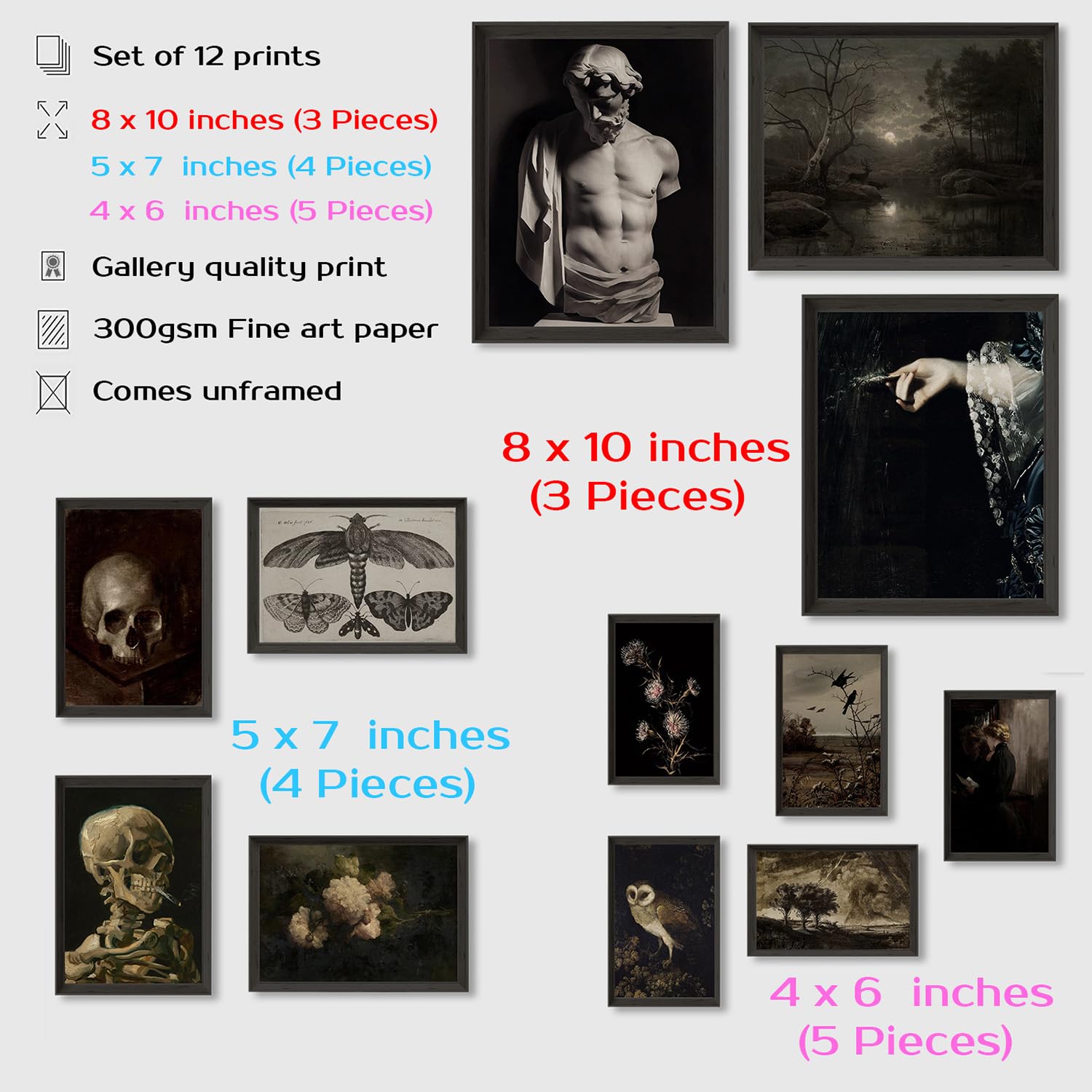 Dark Academia Wall Art And Posters - Witchy, Gothic Home Decor For Halloween Bedroom