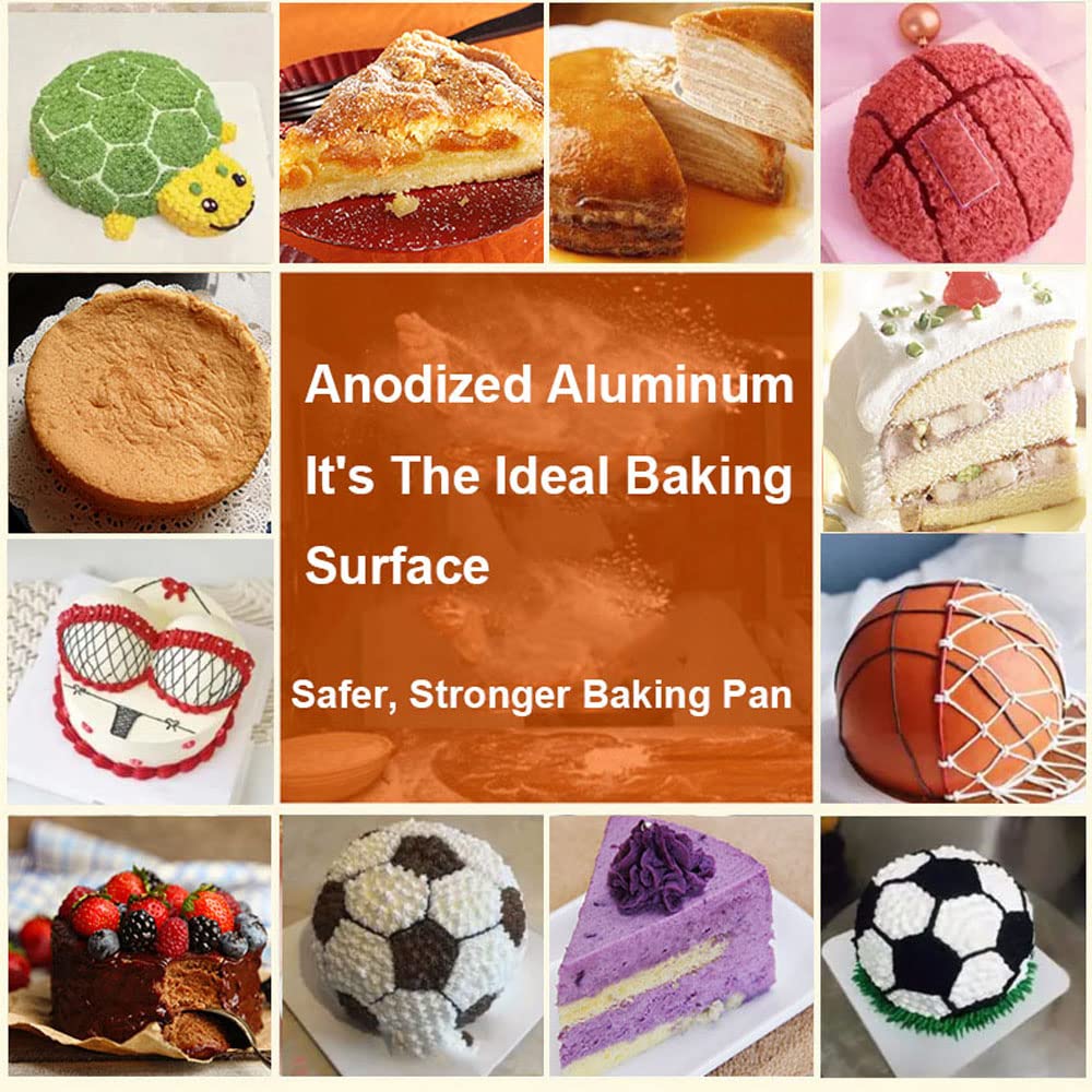Set Of 8 Dome Cake Pan 6.5 Inch Half Ball Cake Pan, 3D Cake Sphere Pan To Create Any Ball Shaped Cake Aluminum Hemisphere Pan, B