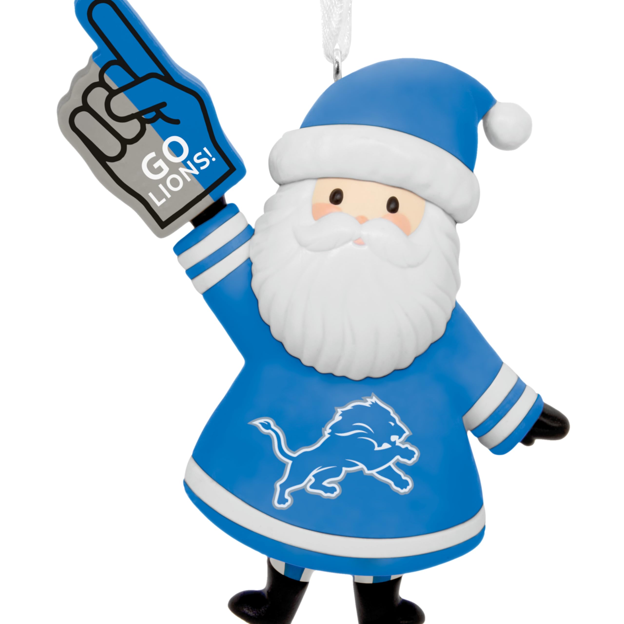 Hallmark NFL Detroit Lions Santa Fan Christmas Ornament, Gifts for Sports Fans