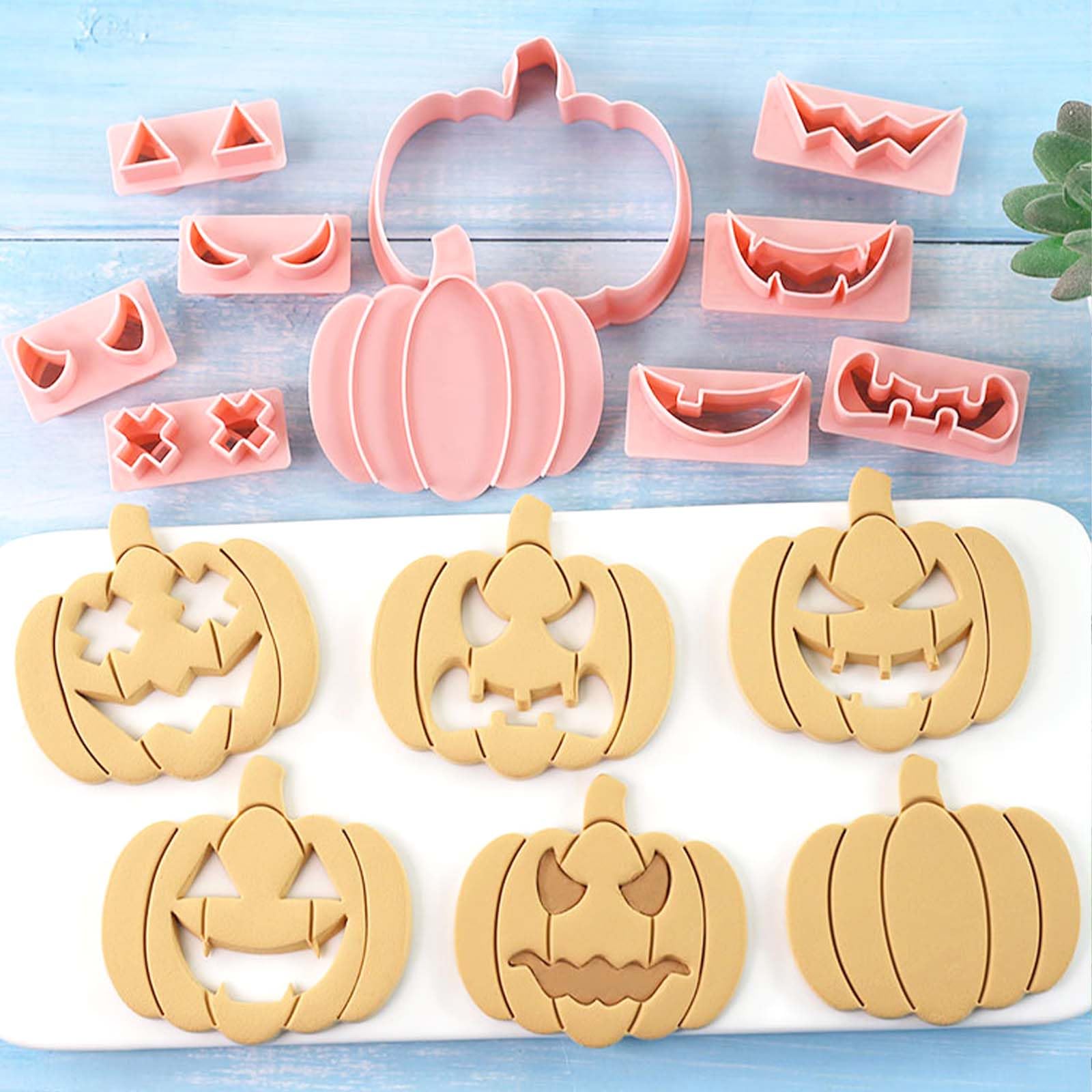 Mini Pumpkin Cookie Cutters, DIY 3d Halloween Raised Design Cookie Stamps