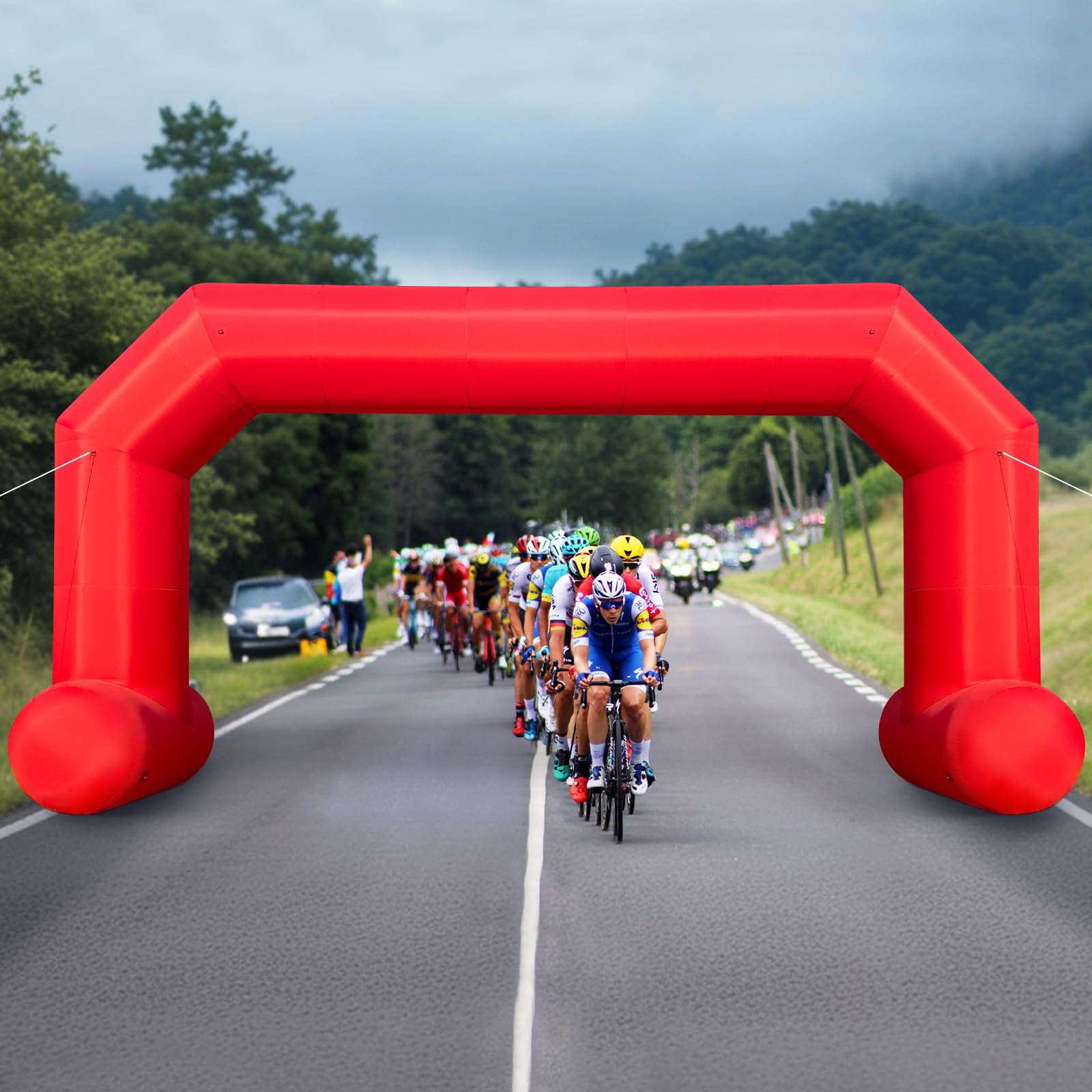 Cinnliy 33Ft Inflatable Archway,Red Inflatable Start and Finish Arch Outdoor,Sport Blow up Arch Inflatable for Race Outdoor Spor