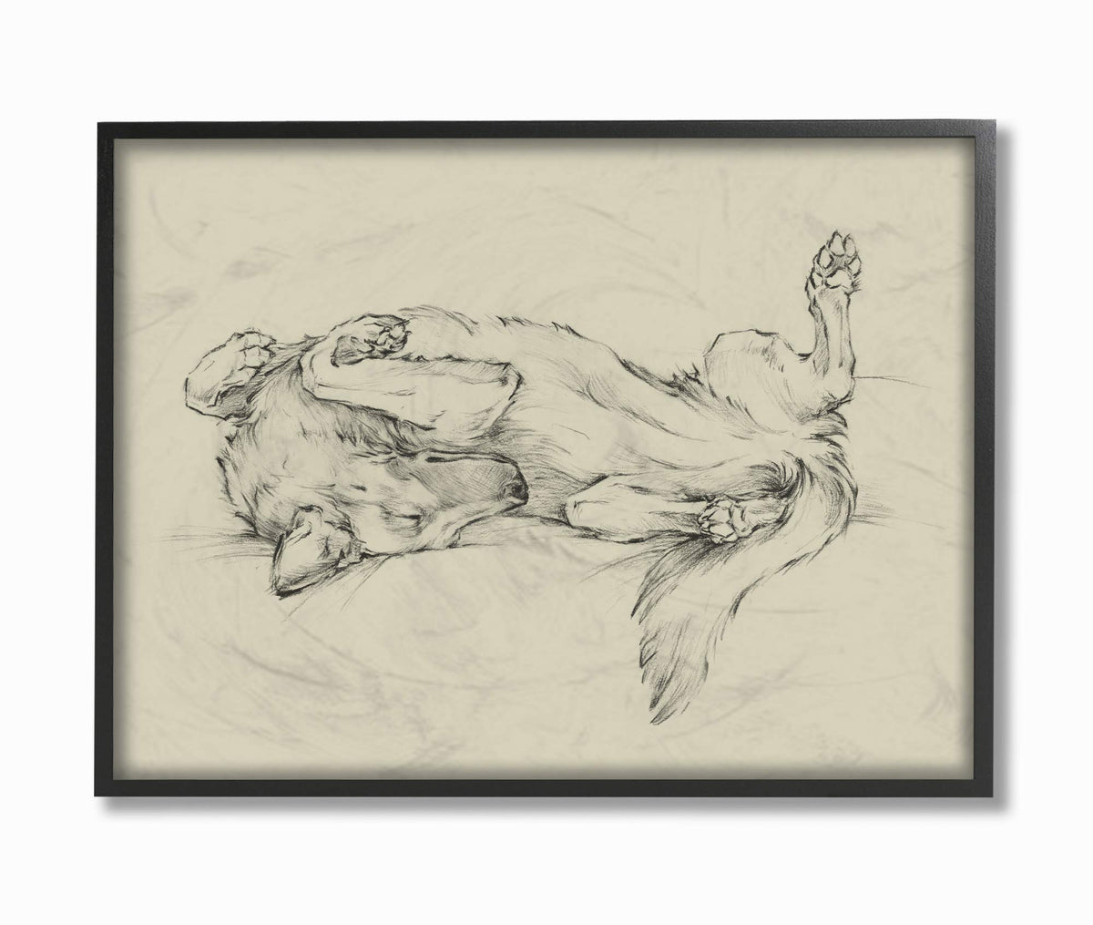 Stupell Industries Dog Napping Animal Pet Drawing Black Framed Wall Art, 11 X 14, Design By Artist Ethan Harper