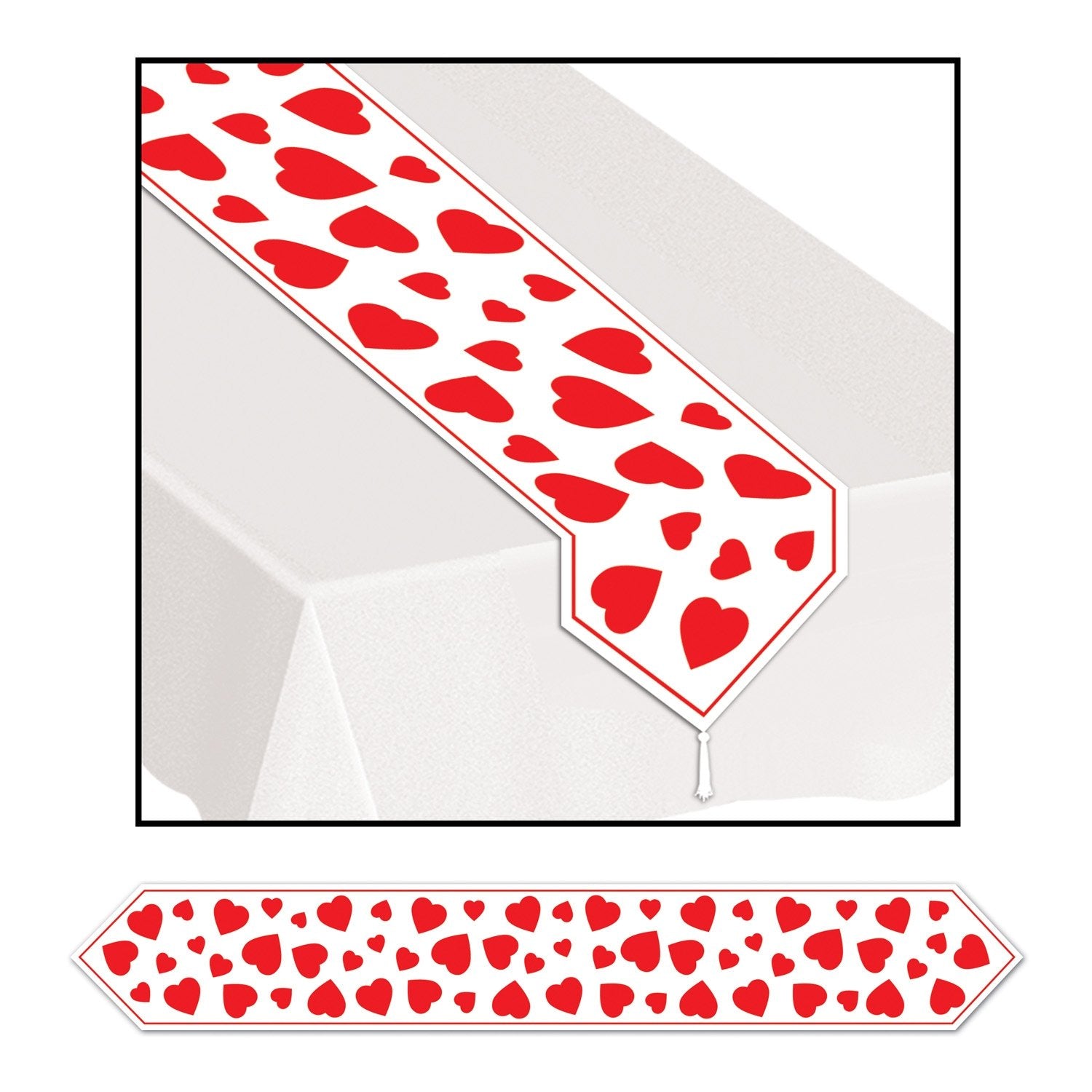 Printed Heart Table Runner Party Accessory (1 Count) (1/Pkg)