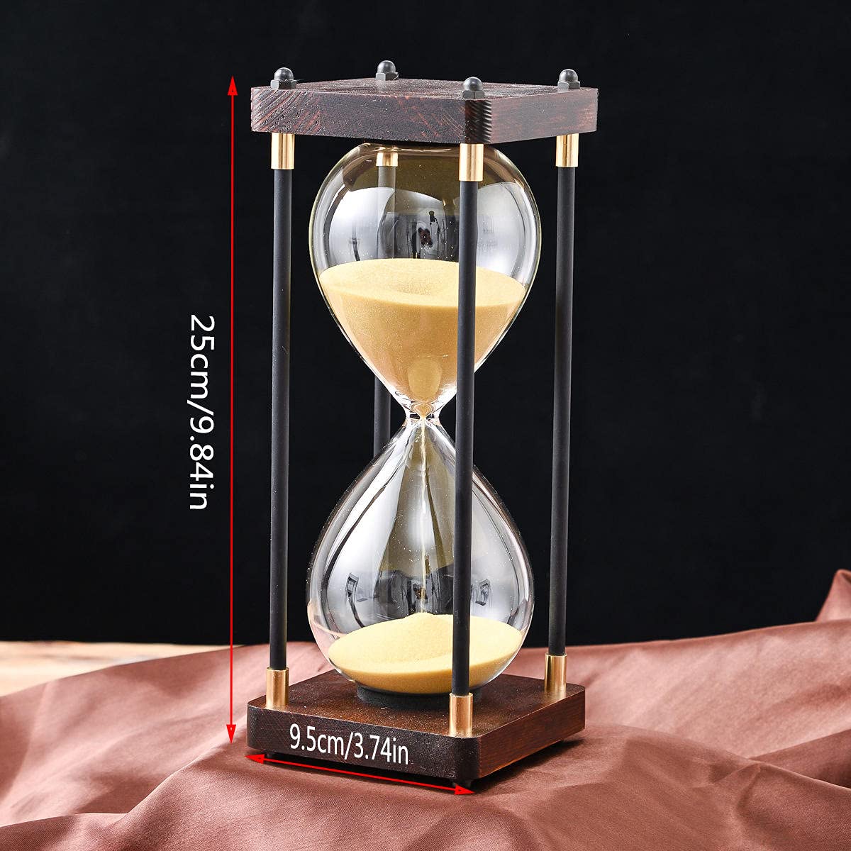 Premium Large Hourglass Sand Timer 60 Minutes, Decorative Sandglass Clock, Modern Hour Glass Timers Gift For Men & Women, Time M