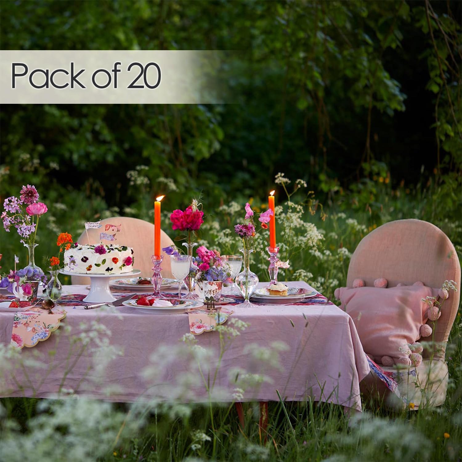 Talking Tables Truly Scrumptious Pack Of 20 Floral Scalloped Napkins | Vintage Afternoon Tea Party Tableware For Decoupage, Birt