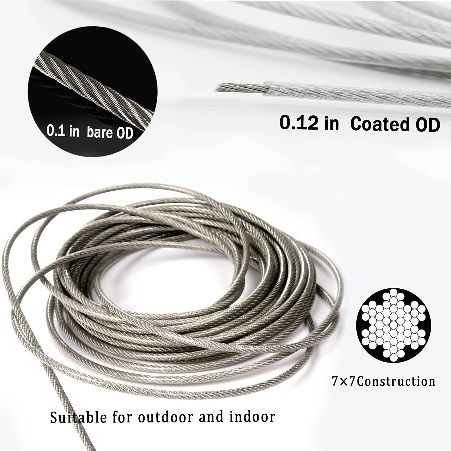 Mhy 16Ft Clotheslines,Outdoors 304 Stainless Steel Clothes Line,Heavy Duty Cable Wire Rope String With Retractable System,Windpr