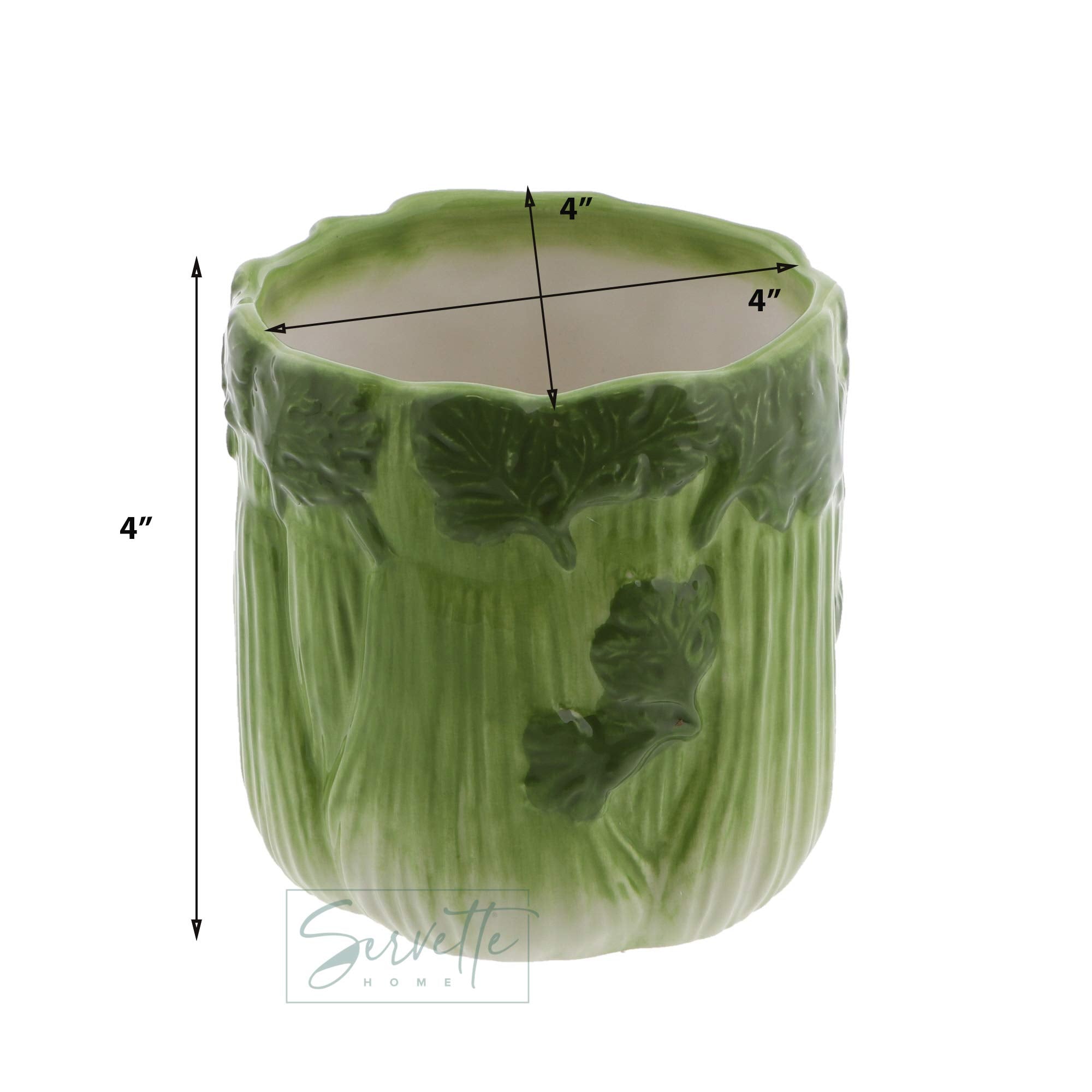 Vegetable Themed Indoor Usage Ceramic Serving Bowl Celery Stick Holder - Celery