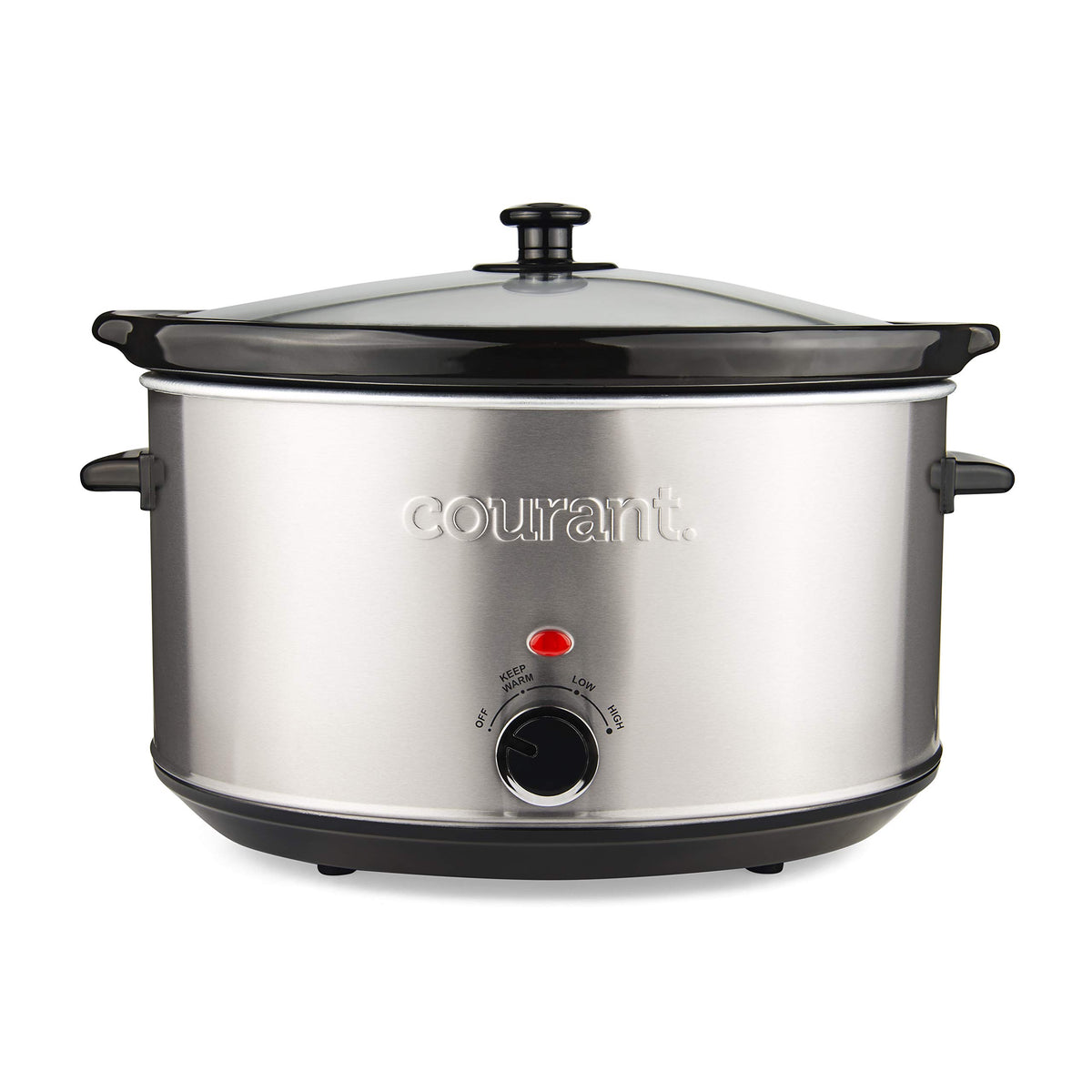 Courant Oval Slow Cooker Crock, With Easy Options 8.5 Quart Dishwasher Safe Pot, Stainless Steel