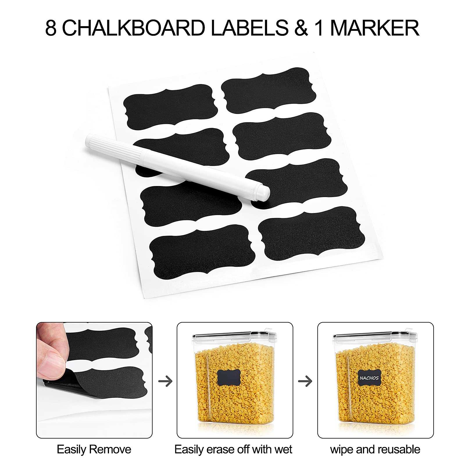 Tiawudi 4 Pk Cereal Containers Storage Set 135.2Oz/4L Each, Airtight Food Storage Containers, Large Cereal Dispenser, Kitchen Pa