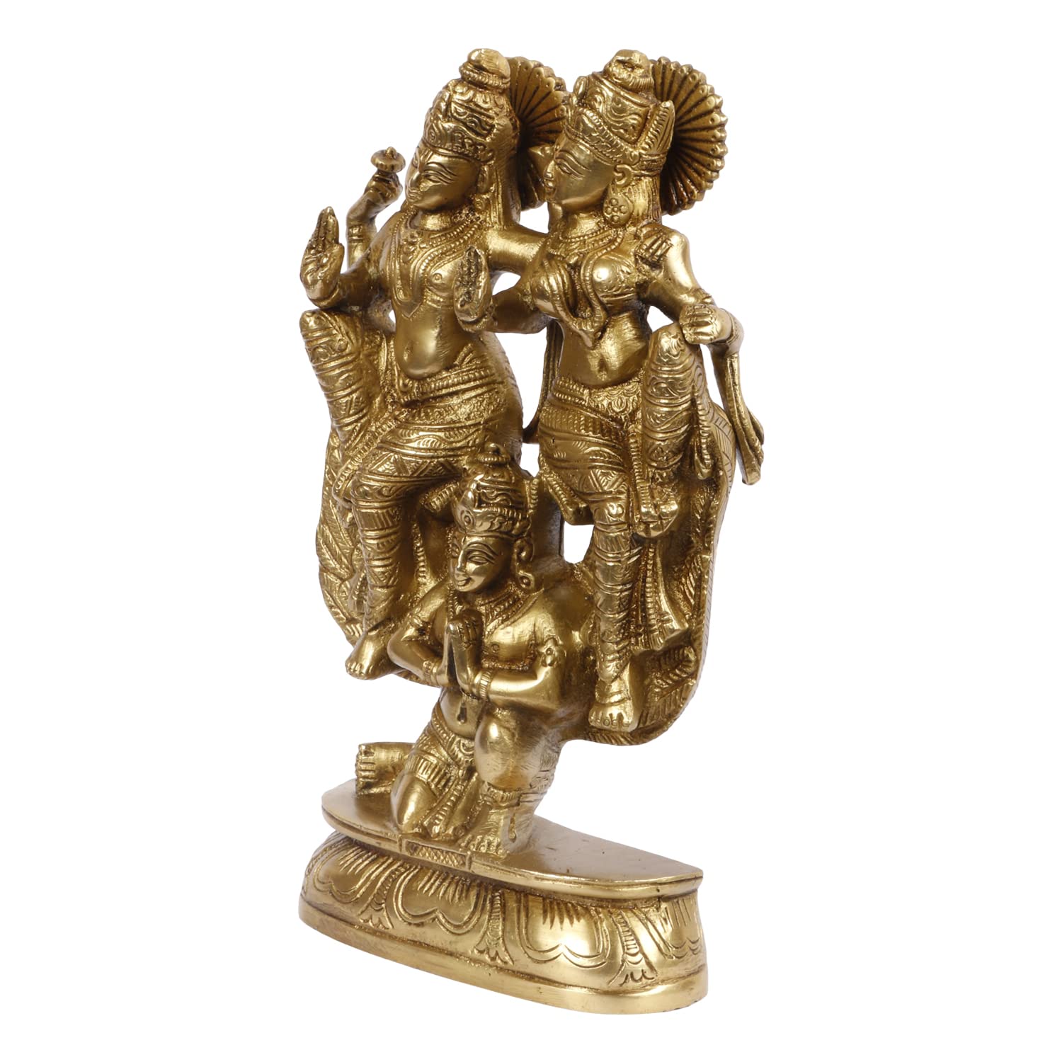 Kartique Brass Vishnu Laxmi Riding on Garuda Vishnu's Vehicle Eagle Murti Feng Shui Vastu Lucky Charm Enhance Skill Concentratio