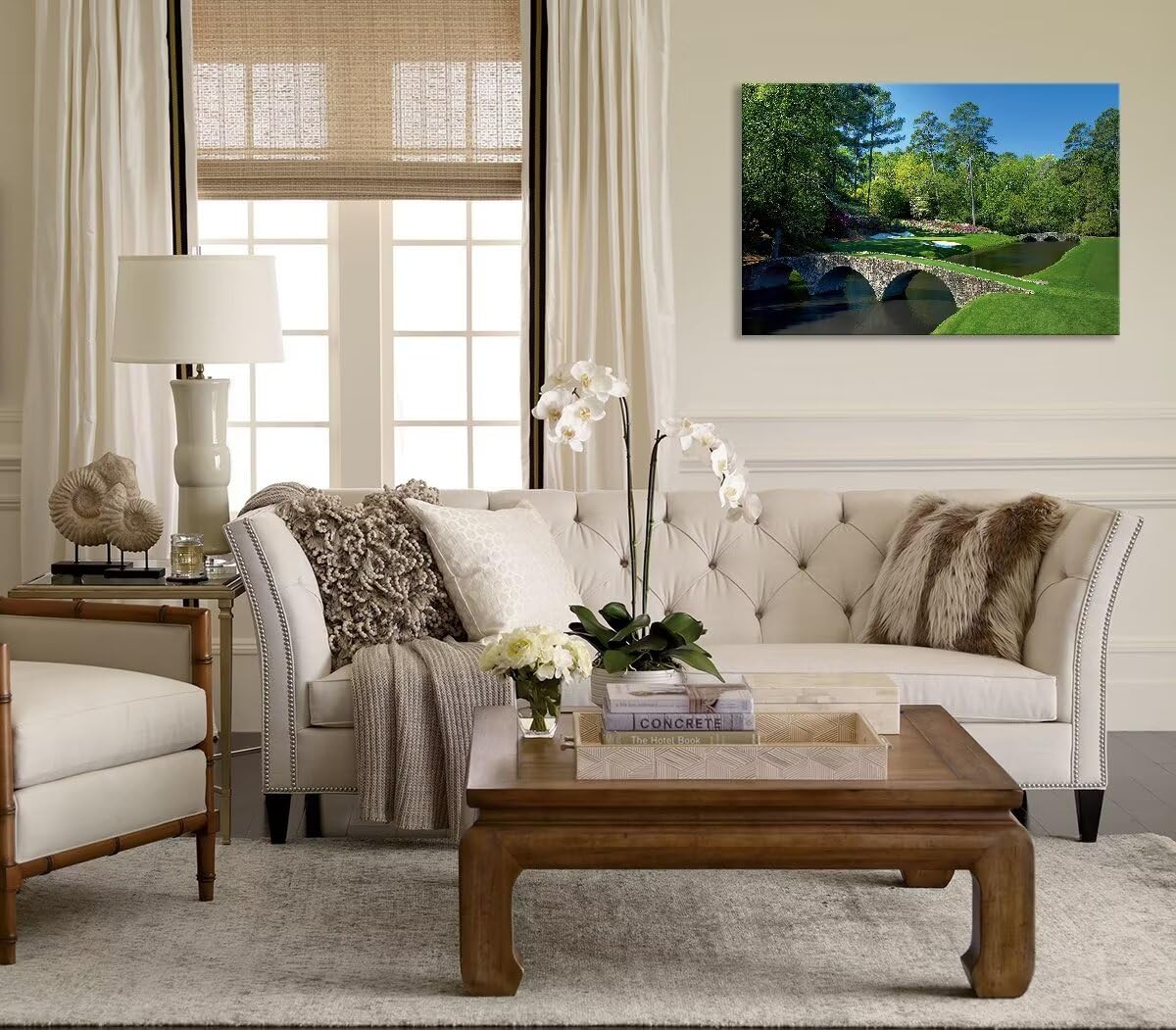 Chenchenart Augusta National Golf Course Wall Art - Augusta Golf Course 12Th Hole Wall Art For Living Room Bedroom Bathroom Home