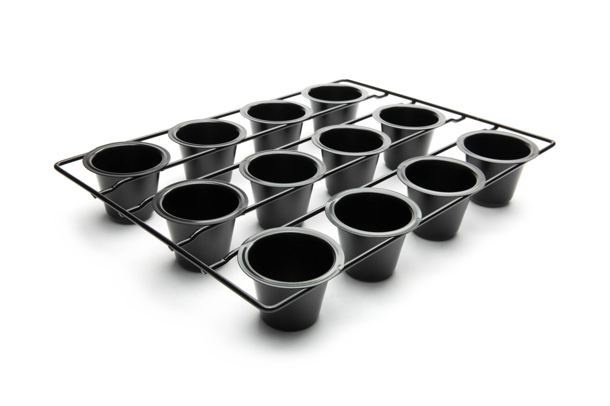 Fox Run 4758 Linking Mini Popover Pan, Carbon Steel, Non-Stick, 12-Cups