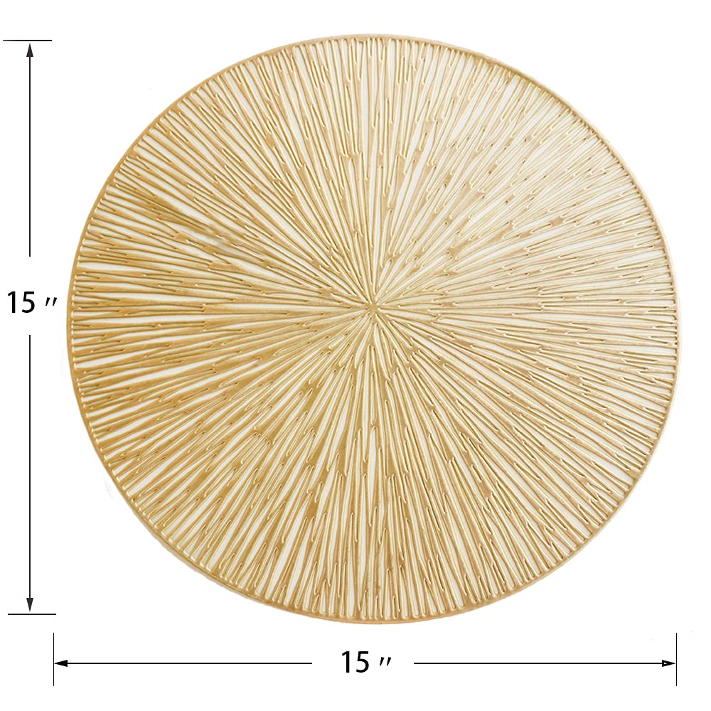 Utalek Round Placemats For Dining Table Set Of 4, Hollow Out Easy To Clean Table Mats Heat Resistant Wipeable Washable Non-Slip