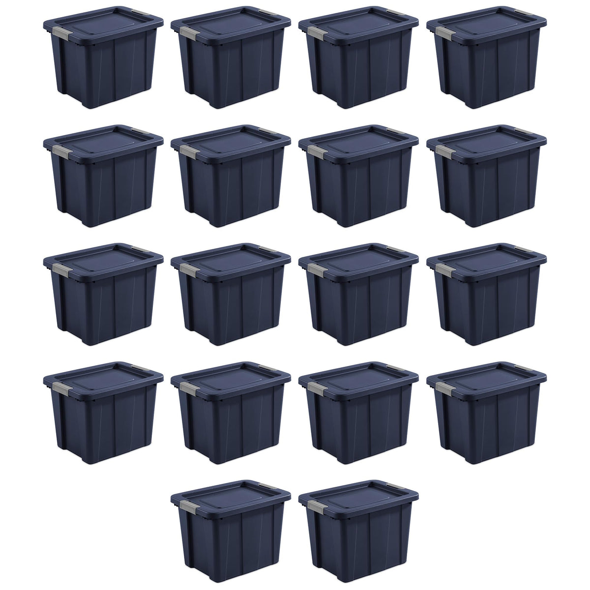 Sterilite 18-Pack Storage Bins With Lids, Heavy Duty Totes, Tuff1, 18 Gallon, Dark Indigo