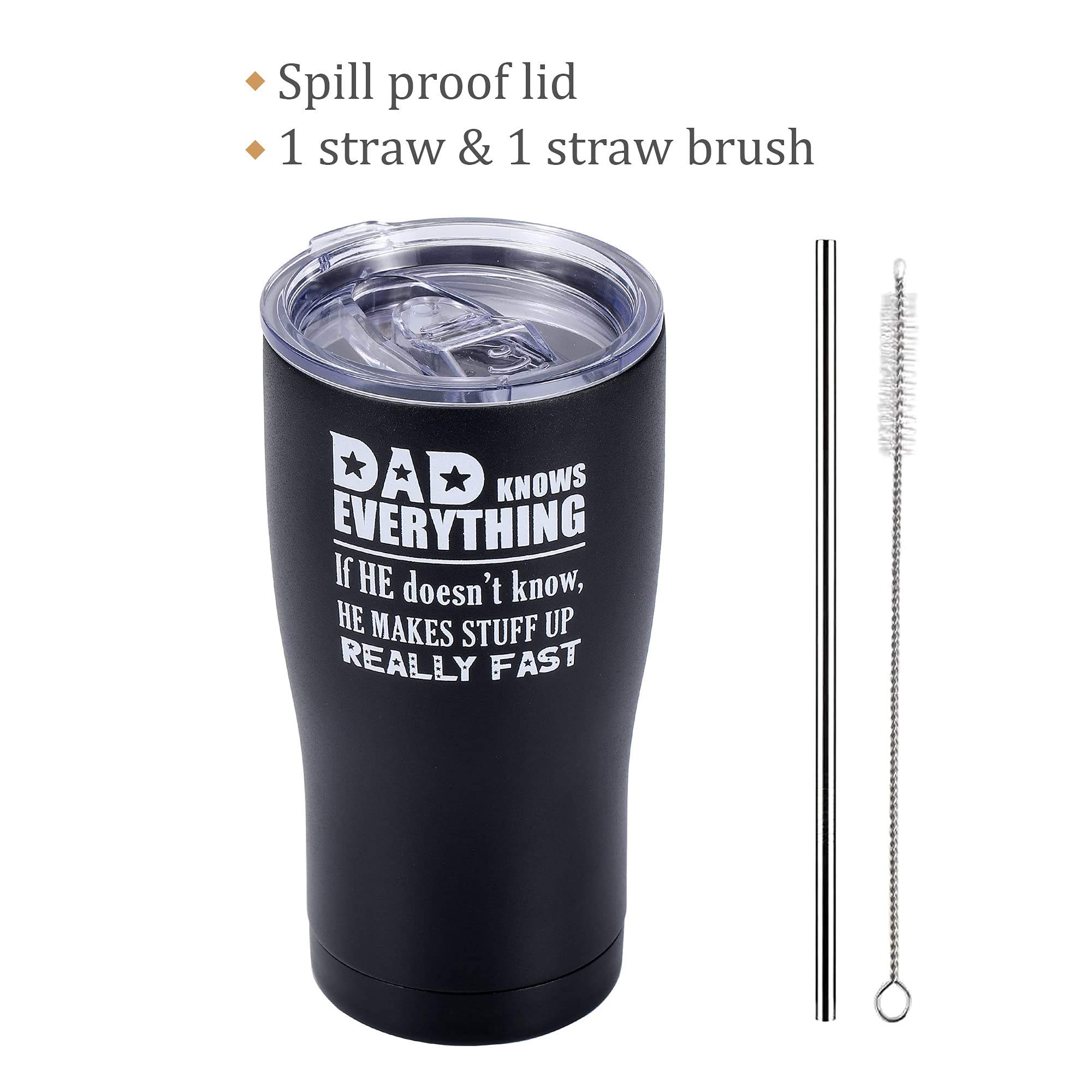 Shamone Tumbler Dad Knows Everything, Gifts For Men, Dad Gifts, Dad Birthday Gift, Dad Gifts From Daughter Tumbler 20Oz Insulate