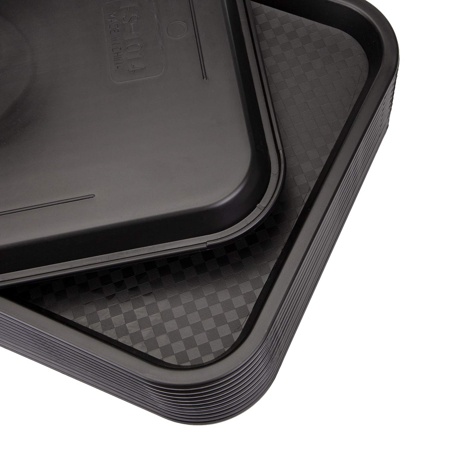 Yarlung 12 Pack Fast Food Tray, 13.8 X 10.5 Inch Plastic Restaurant Serving Tray Cafeteria Tray For Coffee Table, Kitchen, Party