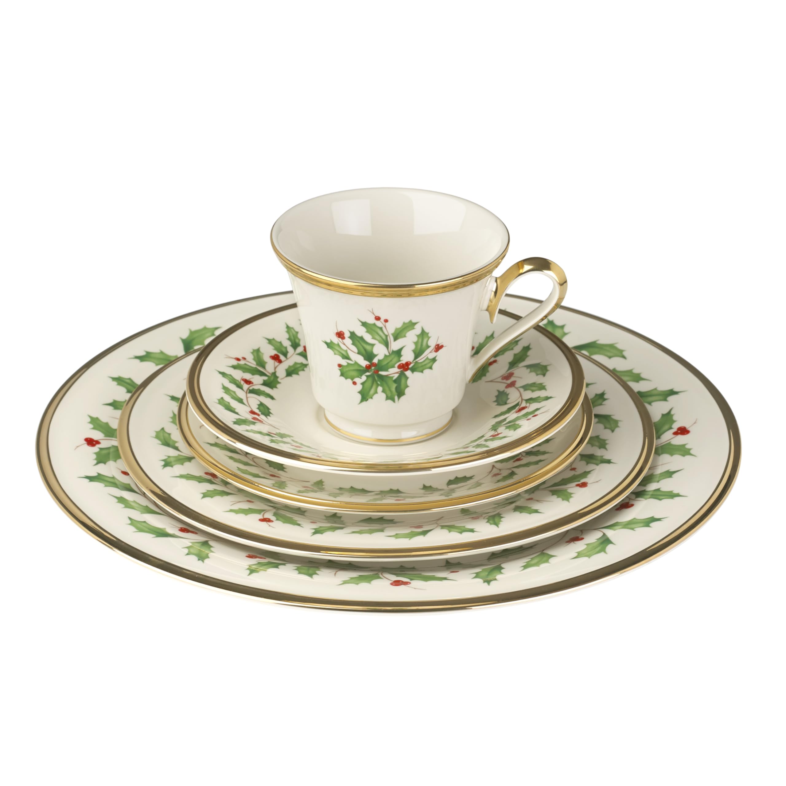 Lenox 146590600 Holiday 5-Piece Place Setting, Christmas Drinkware Set, Hosting