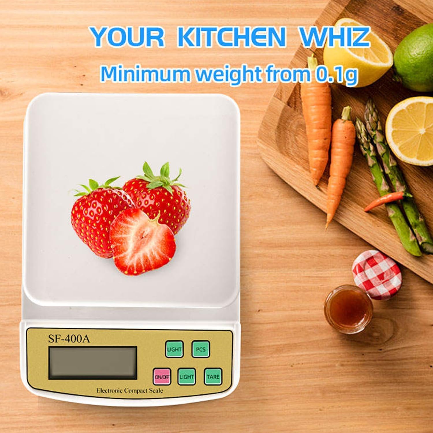 Dr. Care Electronic Kitchen Digital Weighing Scale With Tare Function (10 Kg-Sf 400A) Maximum Weight Capacity 10 Kg, Color White