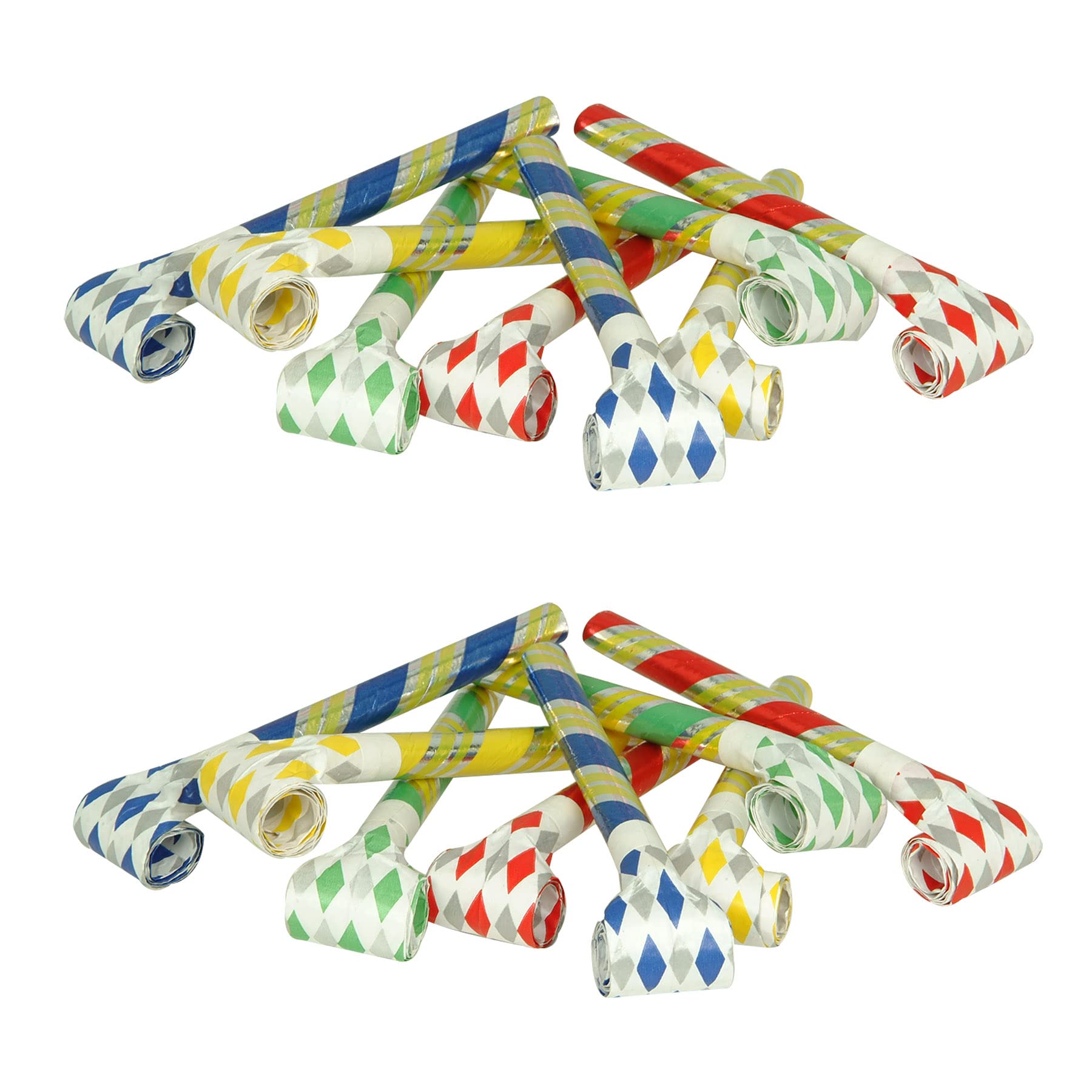 Beistle 16 Piece Super-Tube Noiseless Blowouts For Birthday Favors, New Year'S Eve Party Supplies, Multicolor