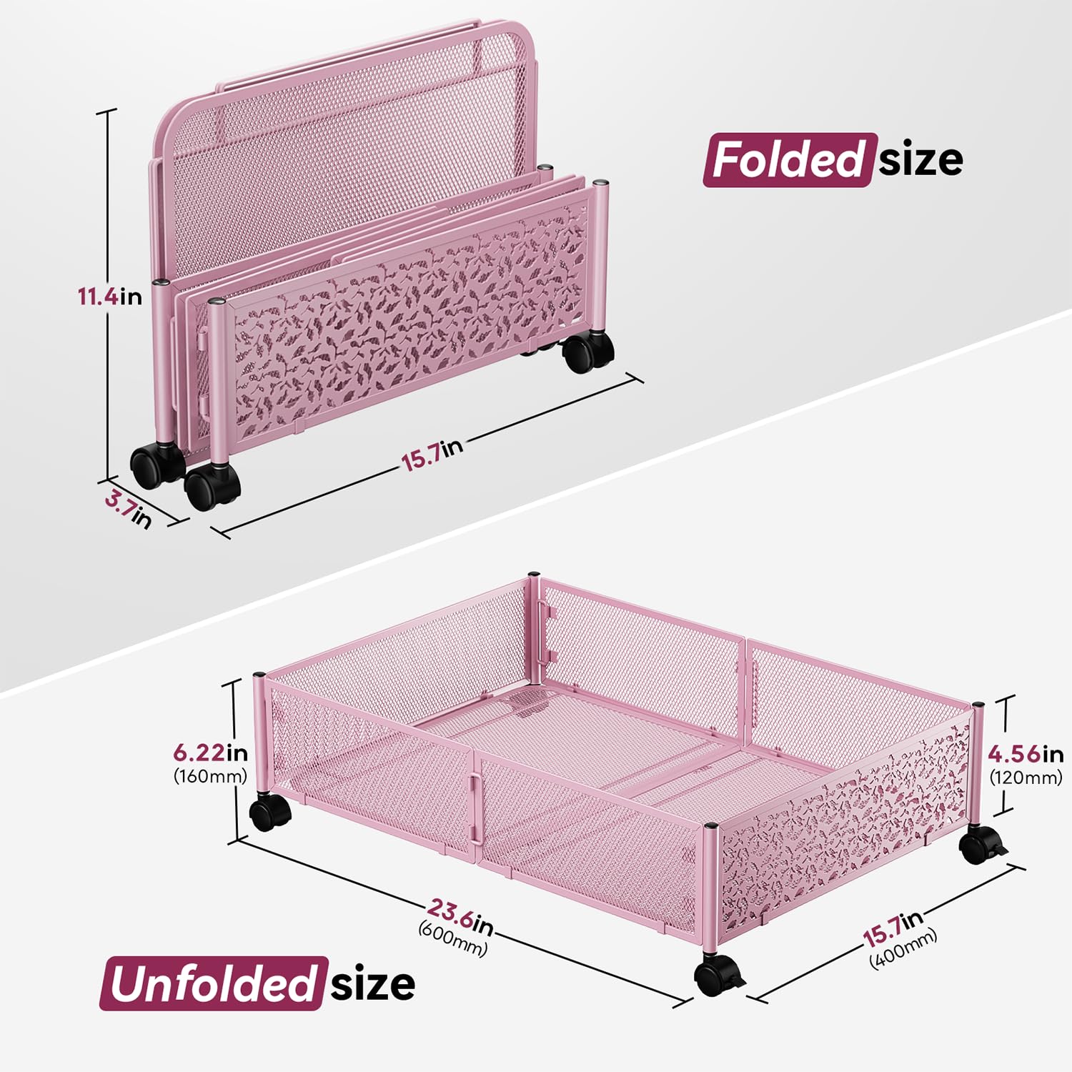 Under Bed Storage, Under the Bed Storage Containers with Wheels, Under Bed Shoe Storage Organizer Drawer for Bedroom Clothes Sho