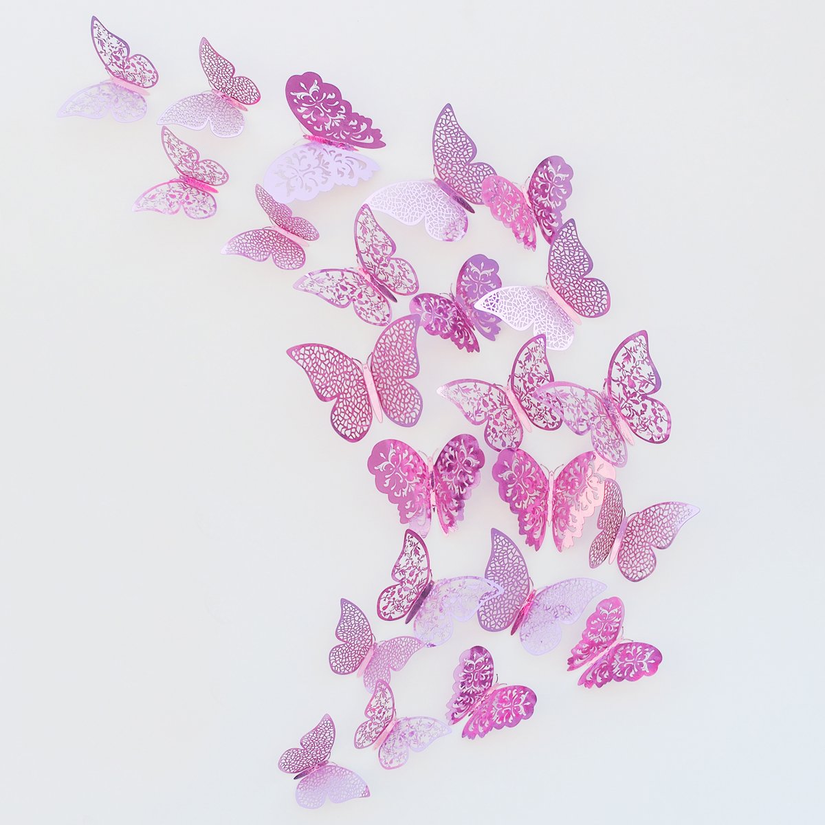Pinkblume Purple Butterfly Decorations Stickers 3D Butterfies Wall Decor Diy Home Decorations Removable Wall Decals Murals For H
