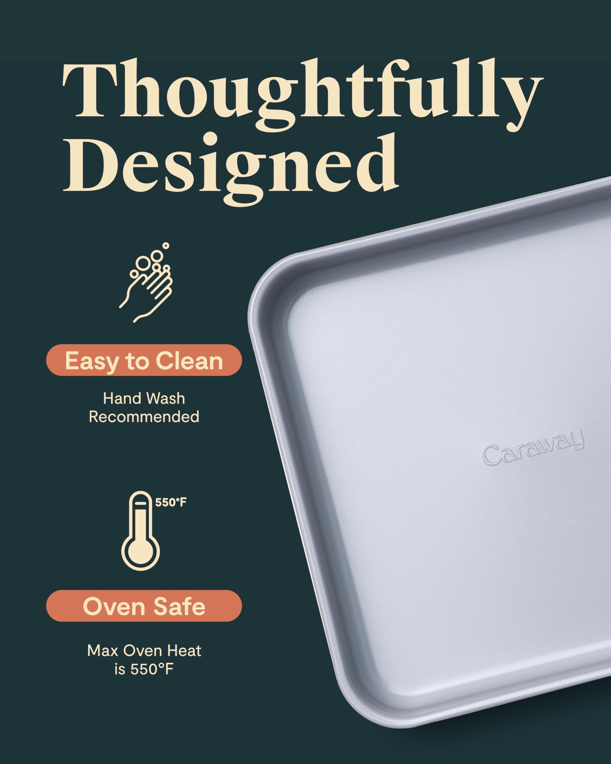 Caraway Non-Stick Ceramic 9? Square Pan - Naturally Slick Ceramic Coating - Non-Toxic  PTFE & PFOA Free - Perfect for Brownies  Lemon Bars  Cakes  & More - Perracotta