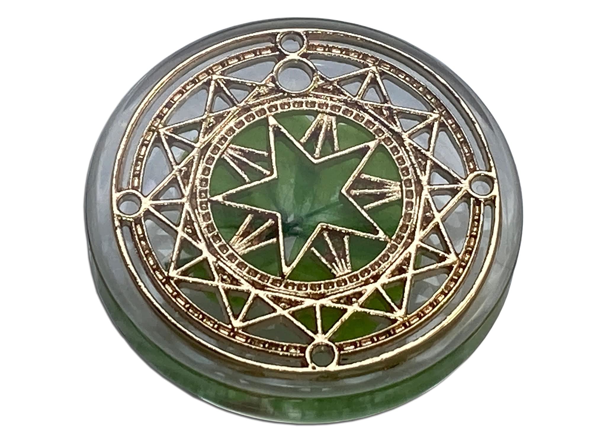 Real Four Leaf Clover Good Luck Pocket Token, Preserved, 1.25   , Including Metal Ornament (Magic Circle of The Star)