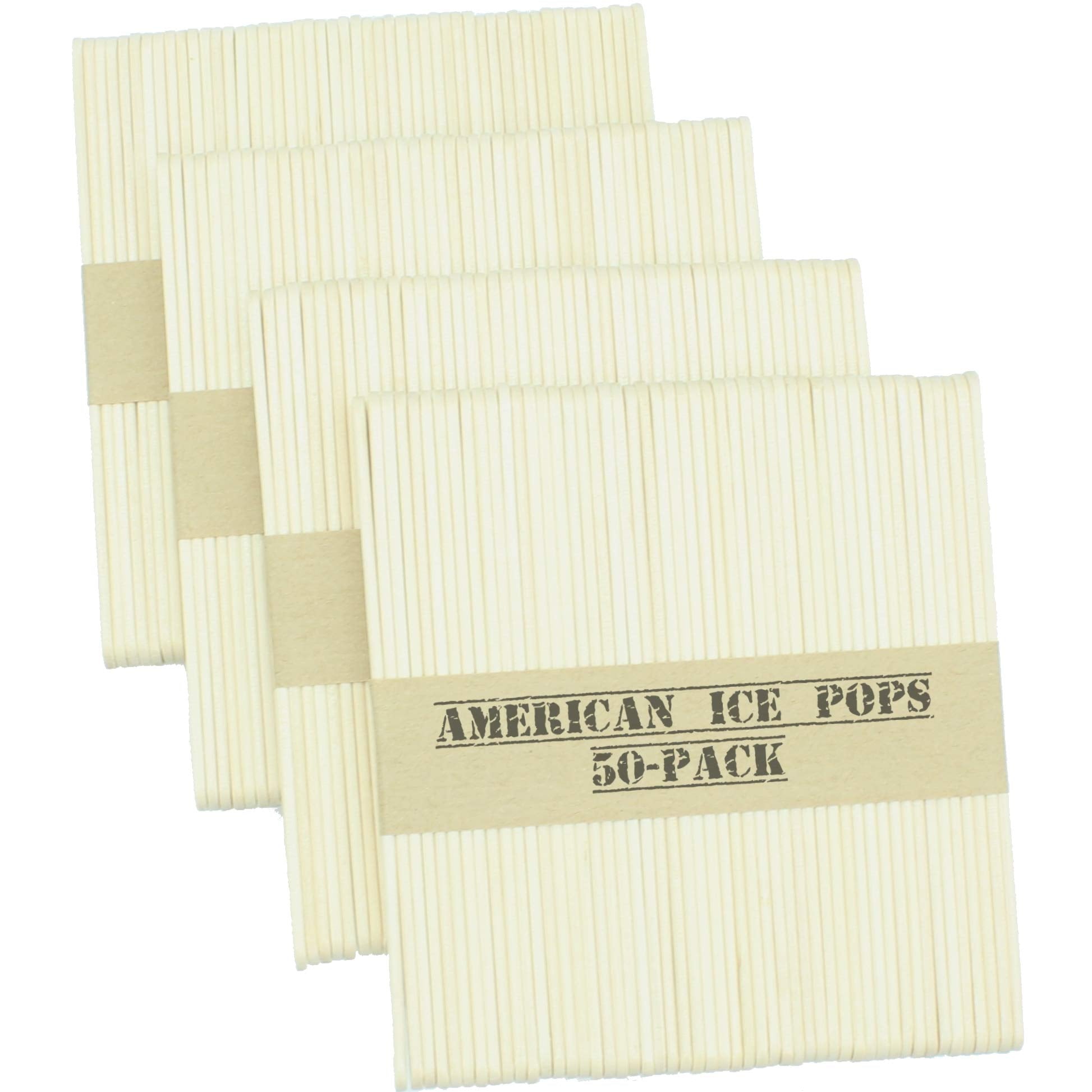 American Ice Pop Maker - Frozen Popsicle Mold Wooden Ice Cream Sticks (200 Sticks, Natural)