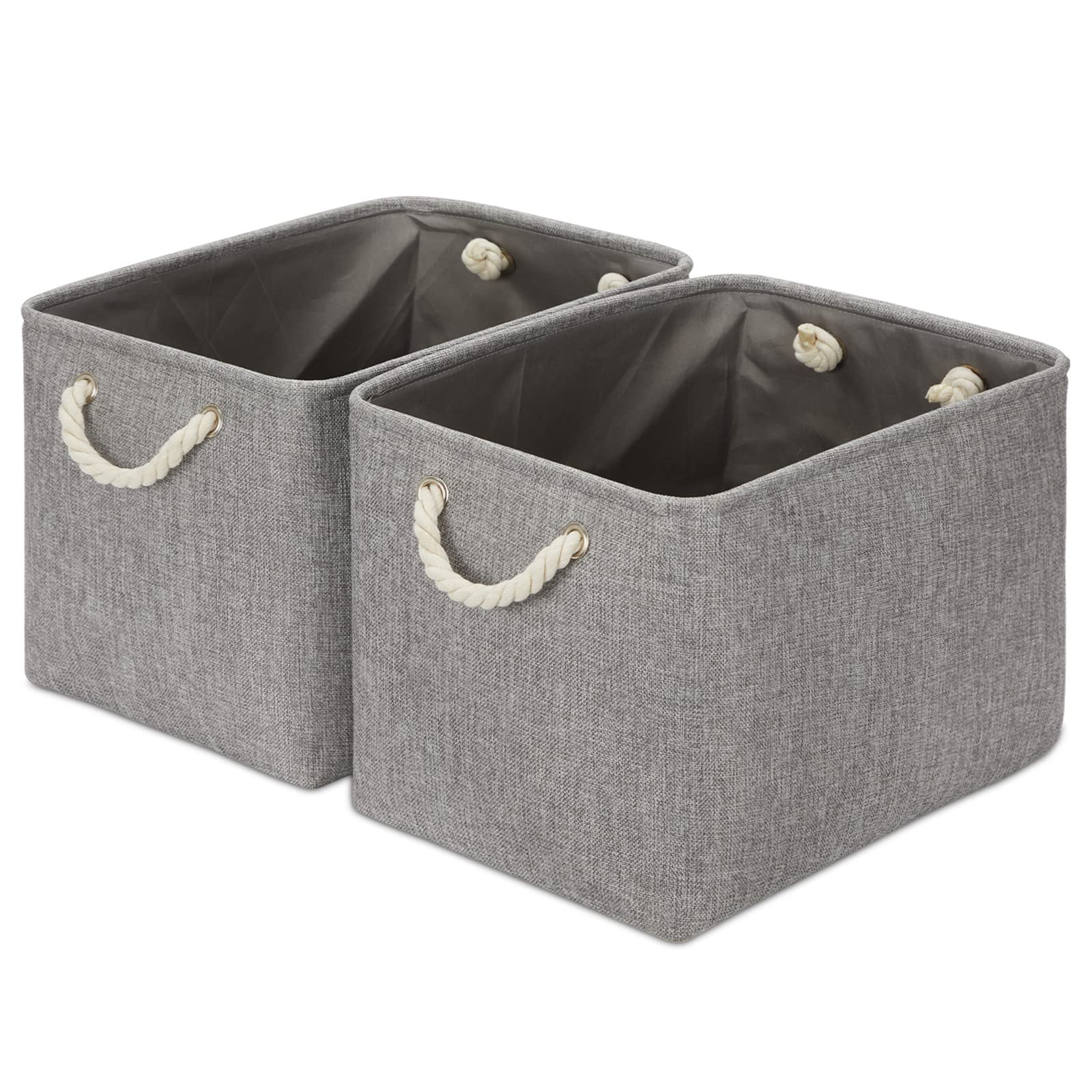 Dullemelo Fabric Storage Bins 16X12X12 Inches, Large Rectangular Storage Baskets 2 Pack, Collapsible Storage Organizer Decorativ