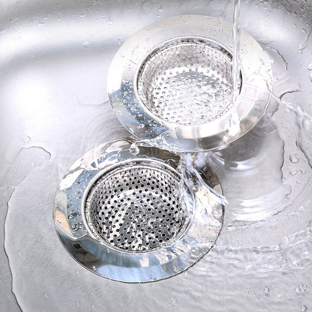Nhsunray 2Pcs Stainless Steel Kitchen Sink Strainer Heavy-Duty Drain Filter Fit For Drain Filter For Kitchen Bathroom Basin Laun