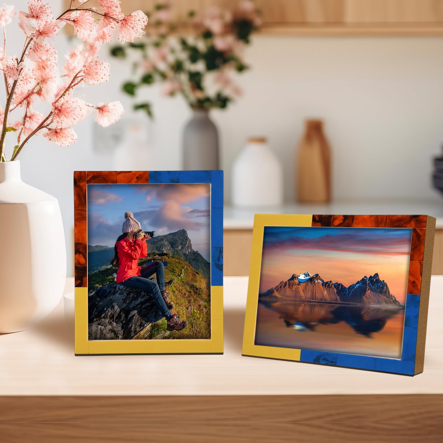 Handicrafts Home 8x10 Picture Frames Pack of 2 - Mondrian Collection Handcrafted Photo Frames, Perfect for Wall & Tabletop Displ