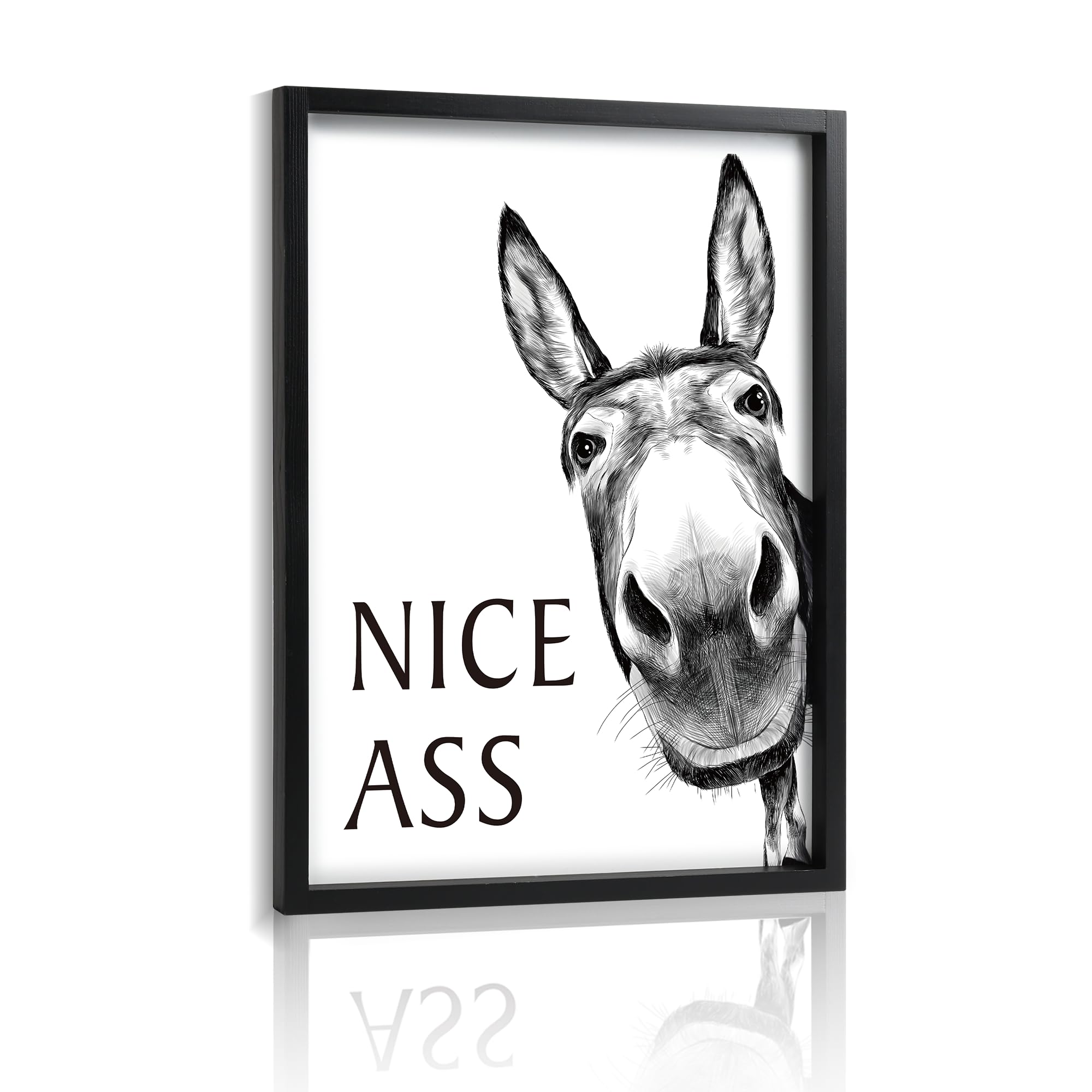 Framed Bathroom Wall Art Nice Ass, Donkey In Bathroom For Bathroom Wall Decor Farmhouse Home Bathroom Decor Sets Funny Bathroom