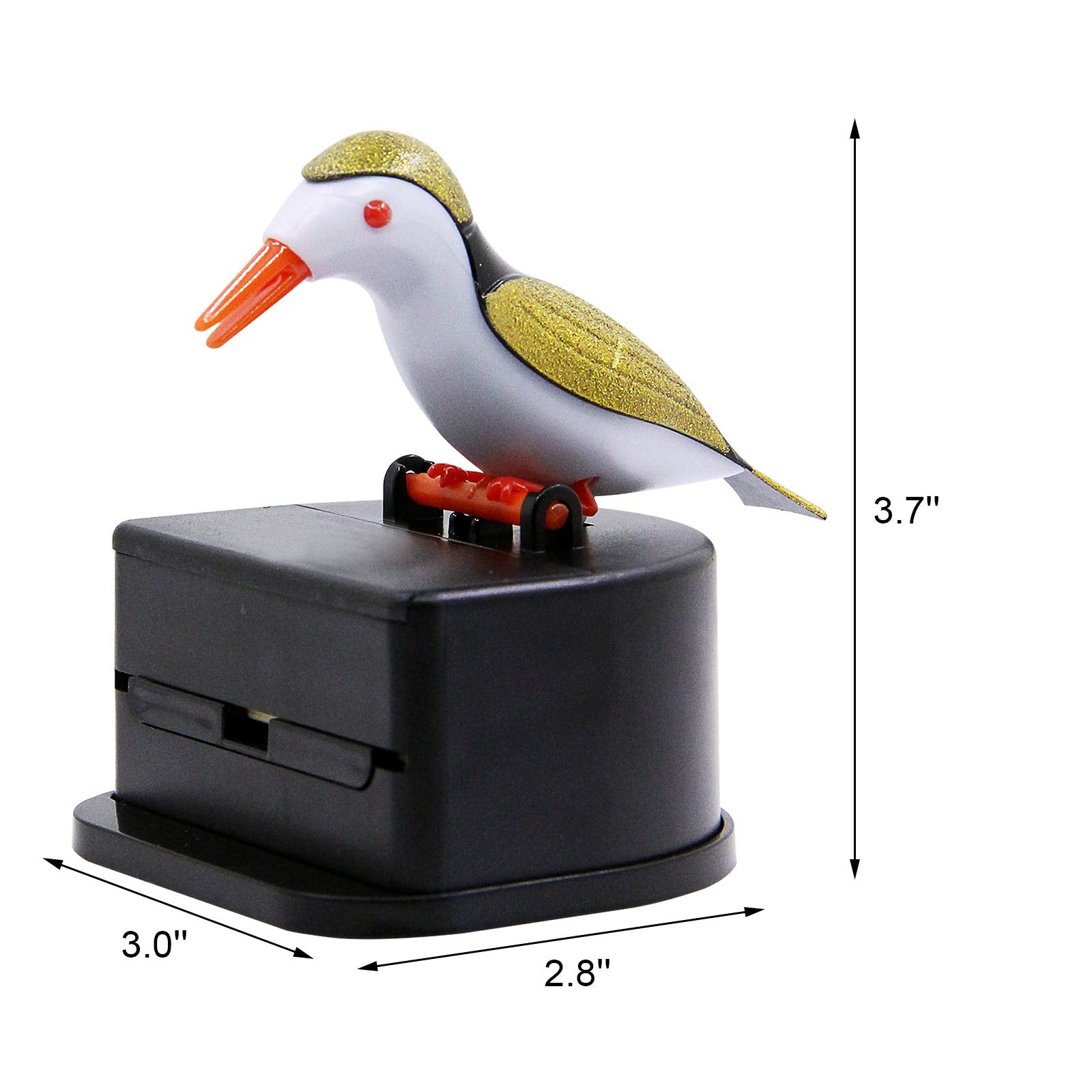 Jucaifu Little Bird Toothpick Dispenser, Creative Push-Type Toothpick Bird Dispenser, Toothpick Holder. (Gold)