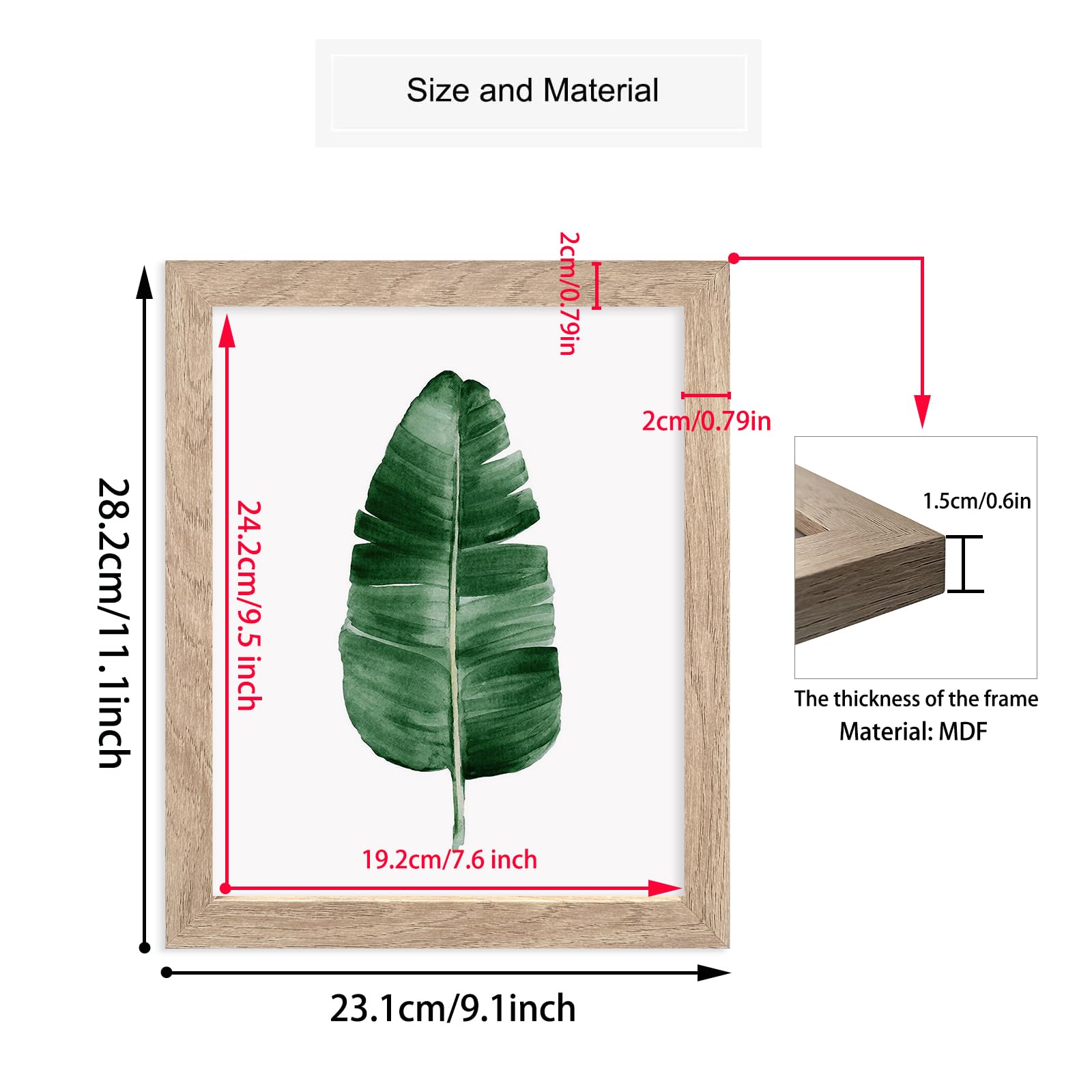 Framed Botanical Wall Art Prints Set Of 6 Tropical Leaves Canvas Decor With Frame Plant Leaf Boho Wall Decor Green Boho Pictures