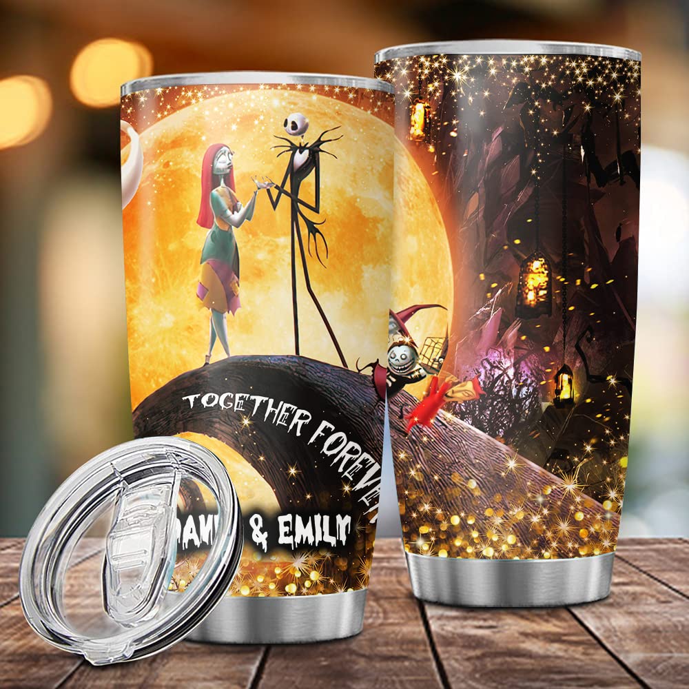 Personalized Sally&Jack Couple Nightmare Characters Halloween Tumbler Gifts For Him Her Wife Husband Before Christmas Movie 30Oz