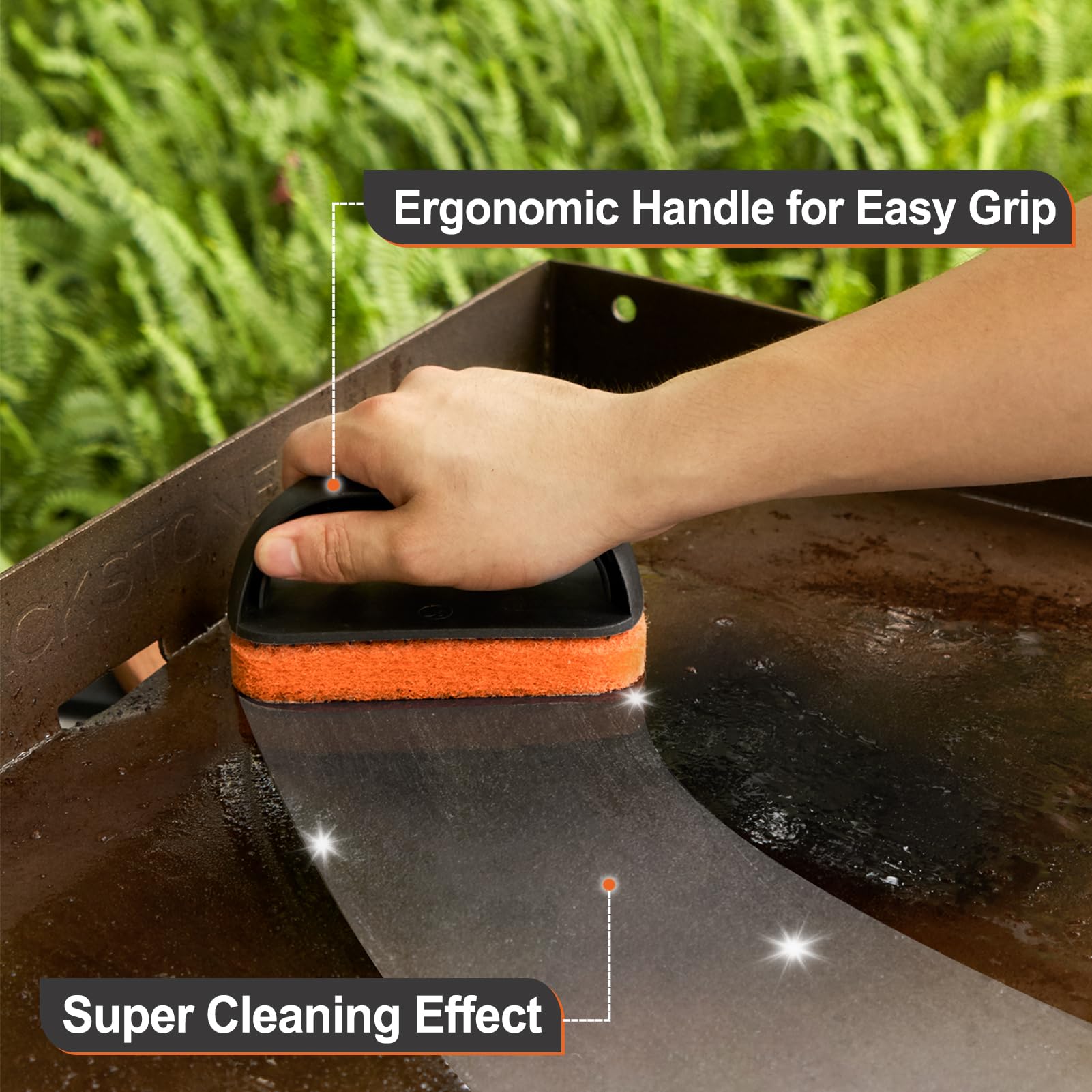 Shinestar Griddle Cleaning Kit For Blackstone, Equipped With Scouring Pads, Cleaning Brick And Scraper, Deep Cleaning & Stain Re
