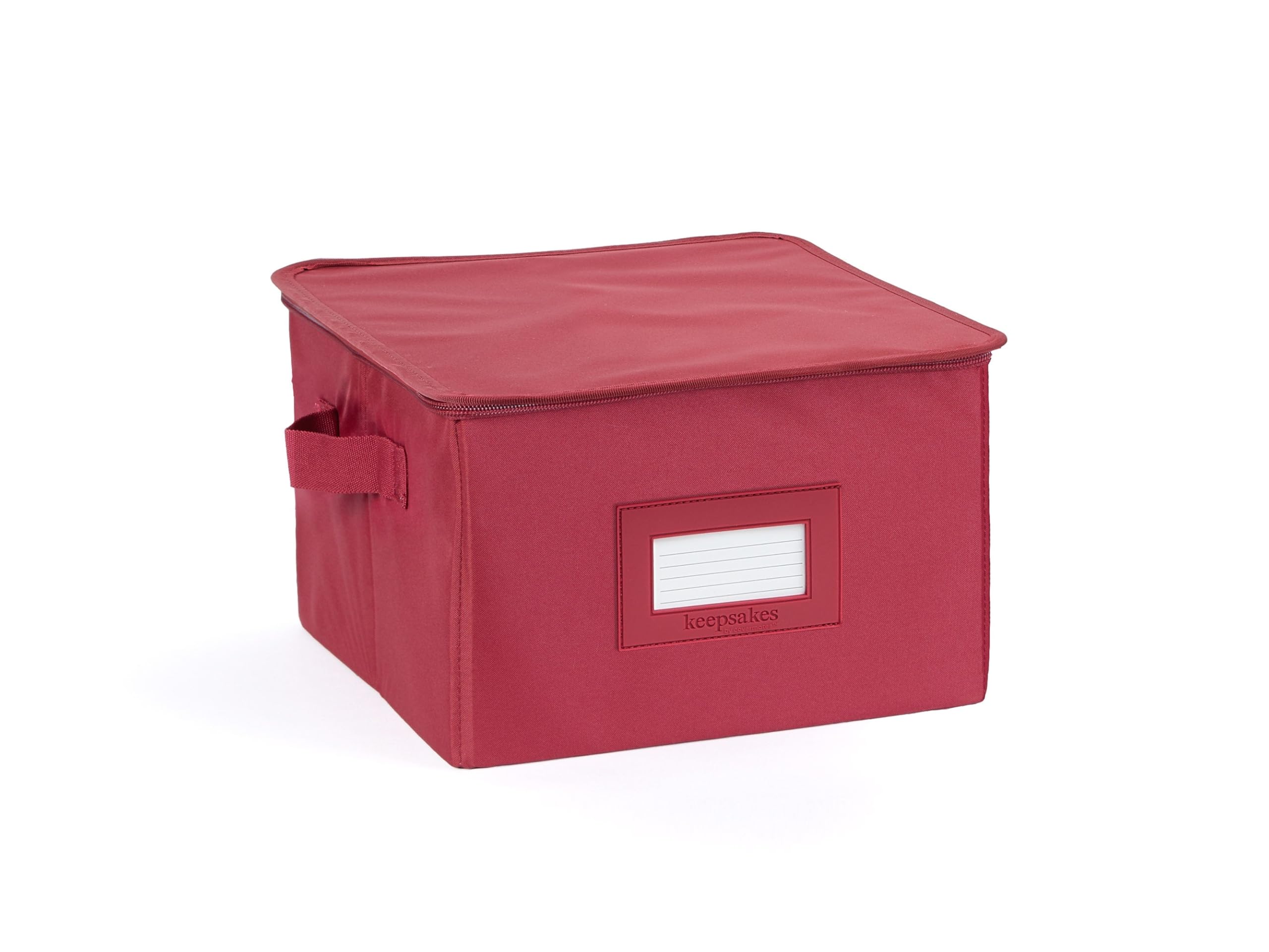 Covermates Keepsakes Dish Storage Box - Stackable, Reinforced Handles, China Storage, Scarlett Red
