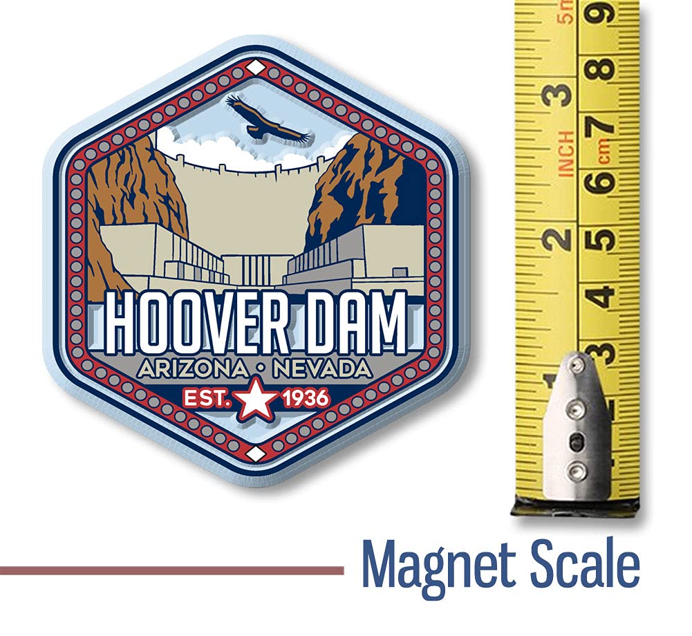 Hoover Dam Magnet By Classic Magnets, 2.9'' X 3.1'', Collectible Souvenirs Made In The Usa